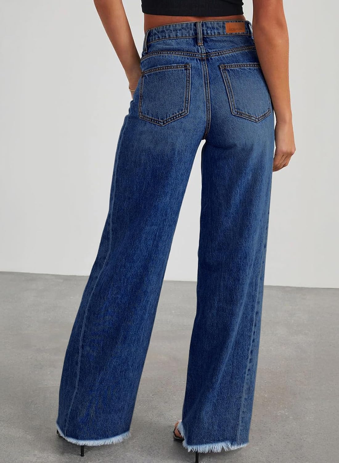 Detalle 2 de SIDEFEEL Zimbaplatinum high waist wide leg jeans