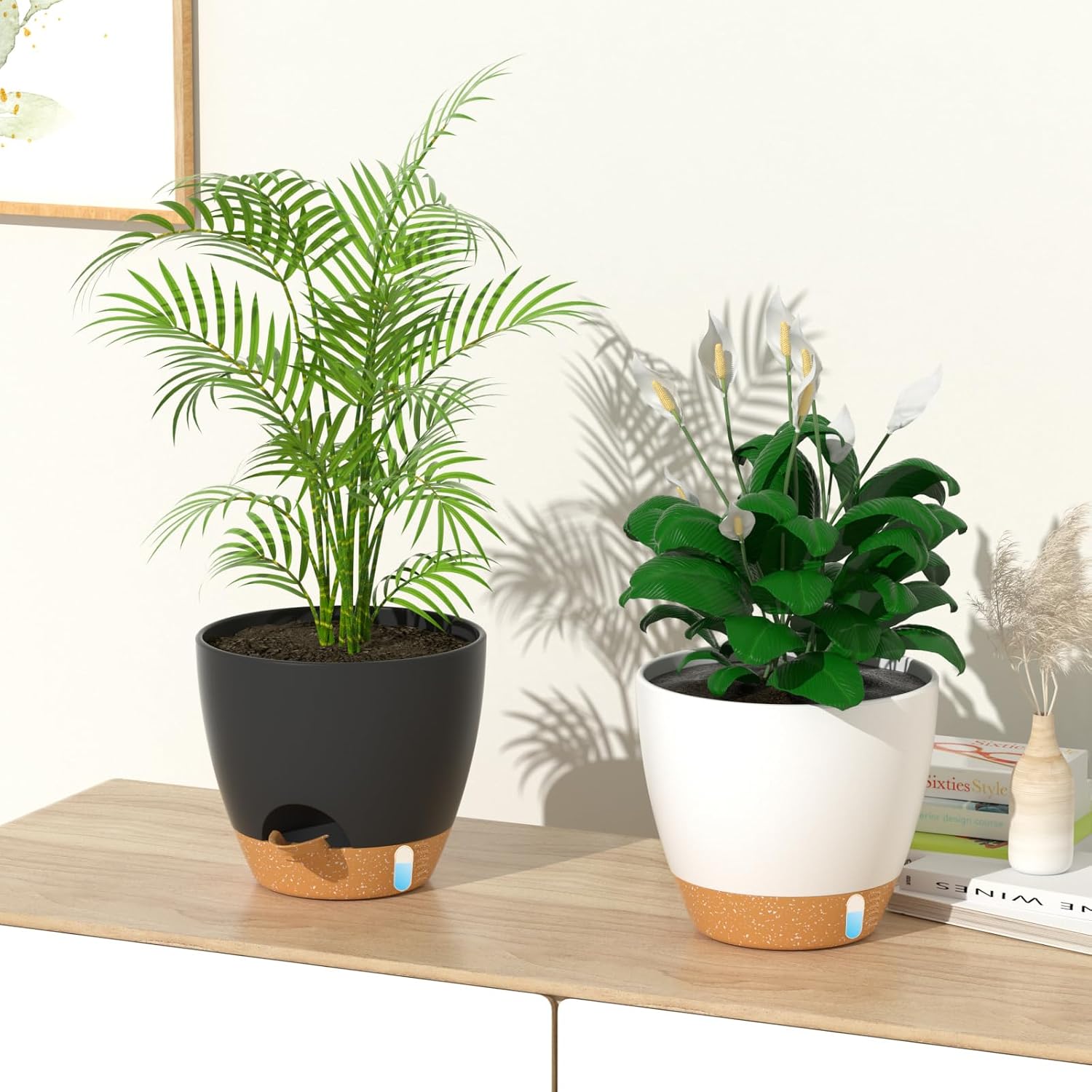 Thumbnail 6 de ZMTECH Self-Watering Plant Pots, 8/9/10-Inch 3-Pack with Water-Level Window