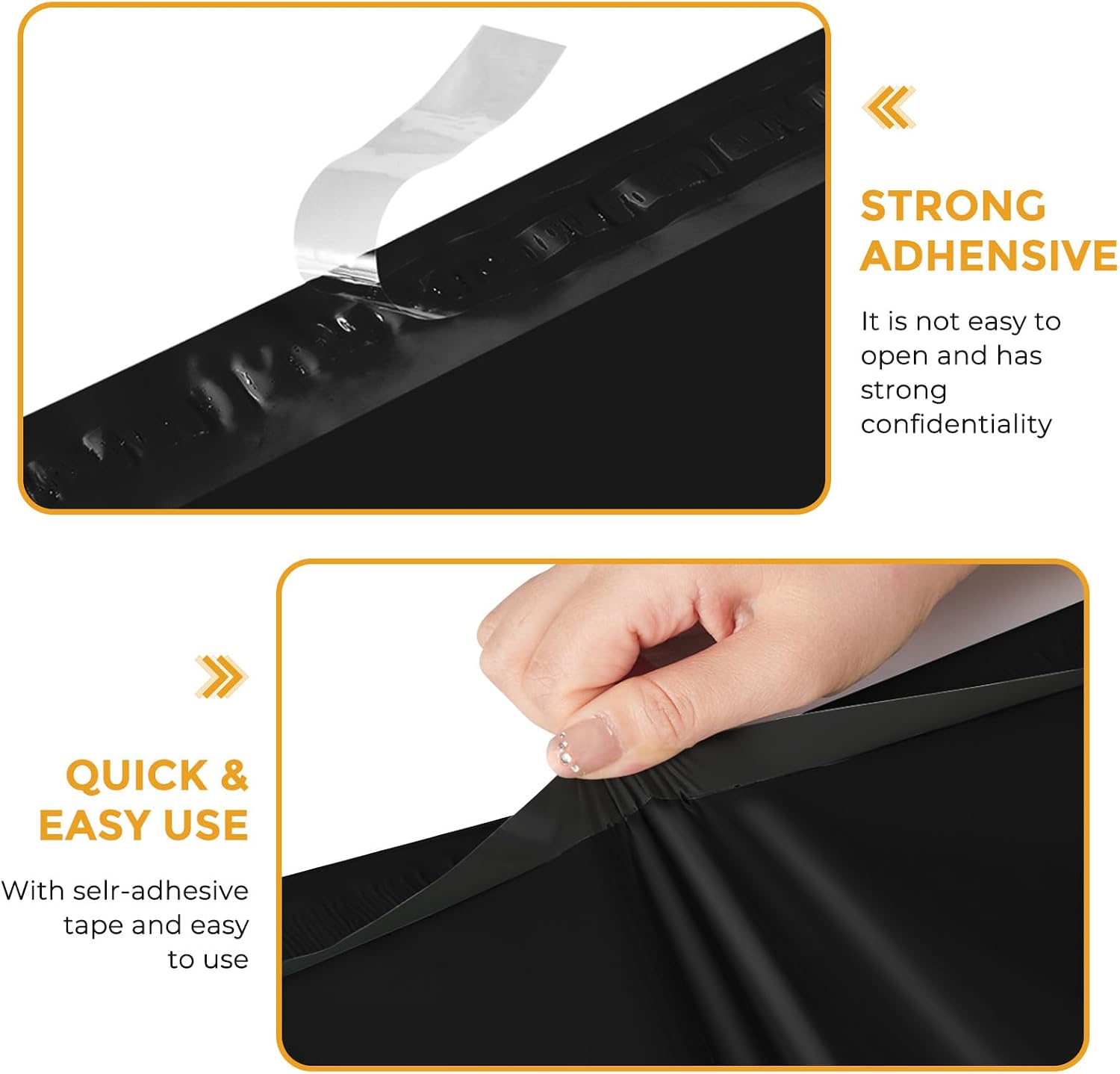 Detalle 2 de METRONIC 10 x 13-Inch Poly Mailers, 1,000-Pack, Black Self-Seal Shipping Bags