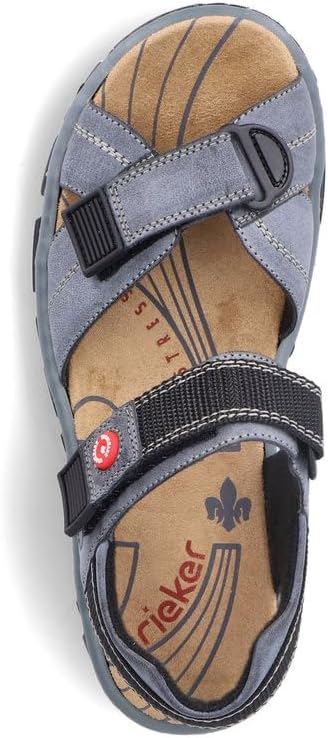 Detalle de Rieker Damen Klassische Sandalen 68851 – schmeichelnd schmale Passform mit Klettverschluss