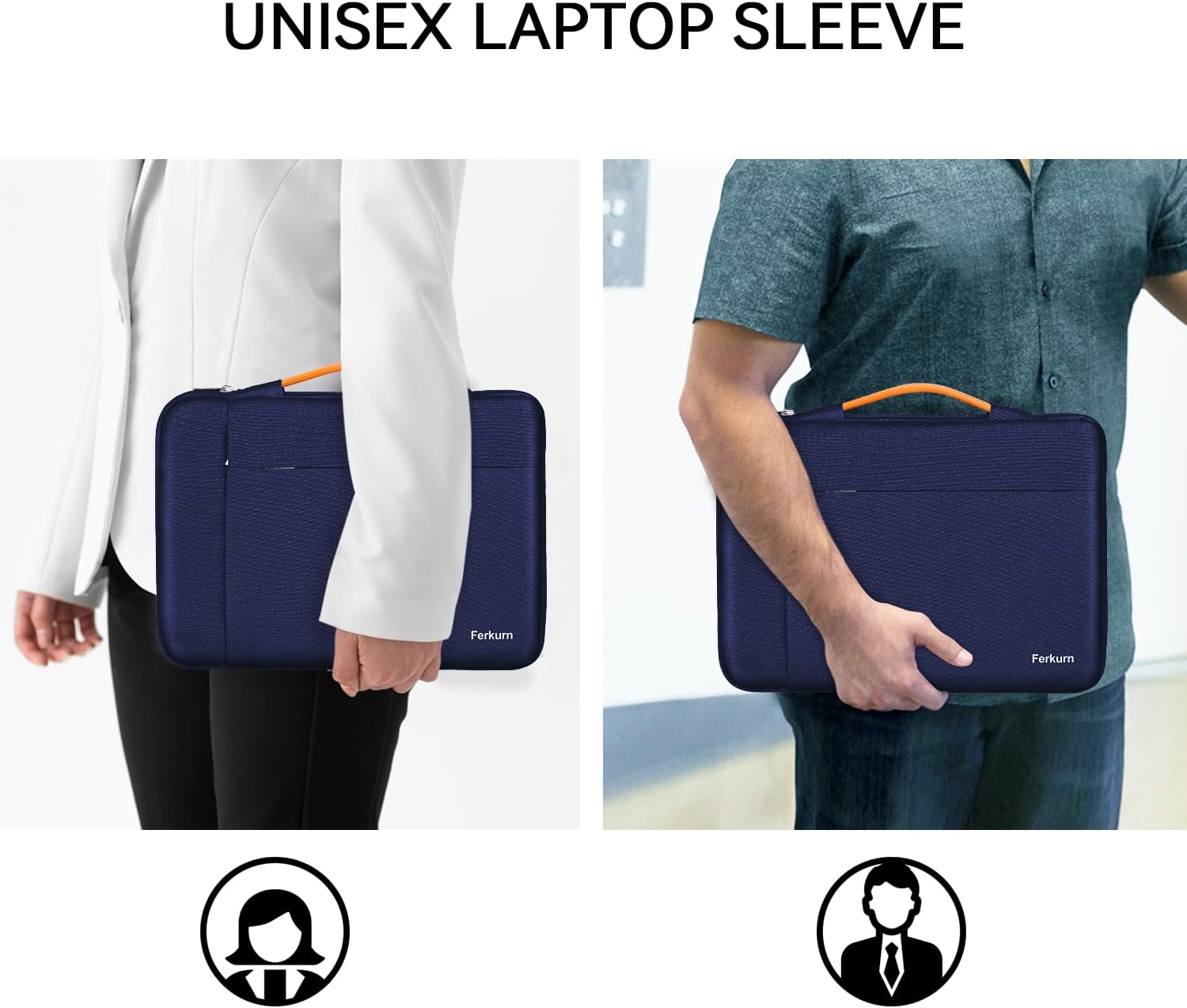Thumbnail 6 de Ferkurn 14-inch Laptop Sleeve Case – Waterproof Slim Cover (Blue) for MacBook Air/Pro, iPad, Surface Pro and More