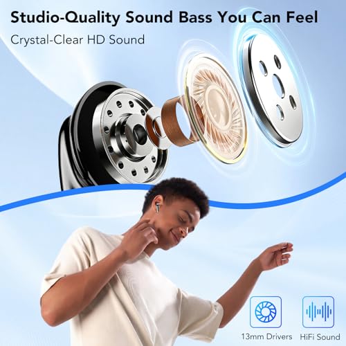 Thumbnail 1 de Tiksounds 2026 Auriculares Inalámbricos Bluetooth 5.4: cancelación de ruido, LED y 40 h de autonomía