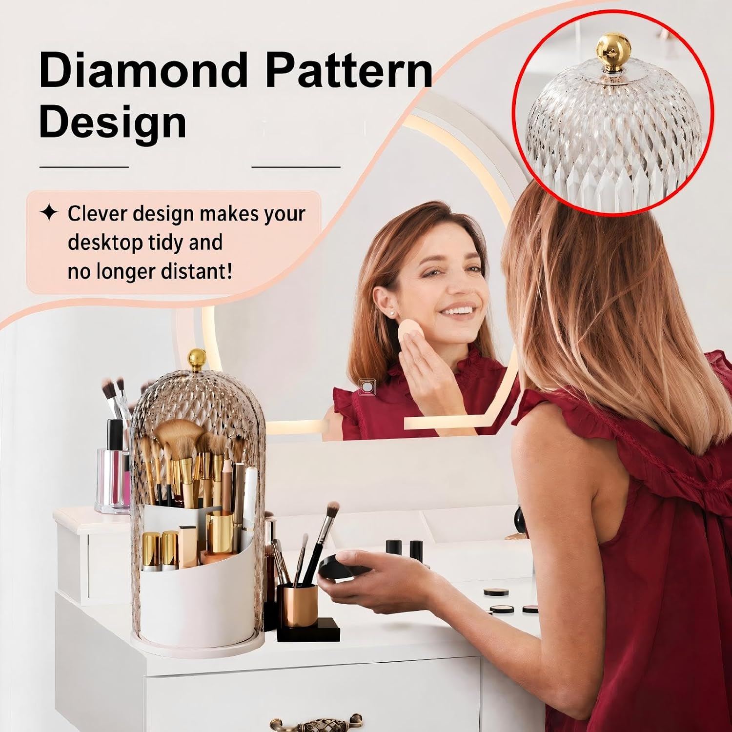 Thumbnail 2 de RONGZHIERK Makeup Brush Holder 360° Rotating