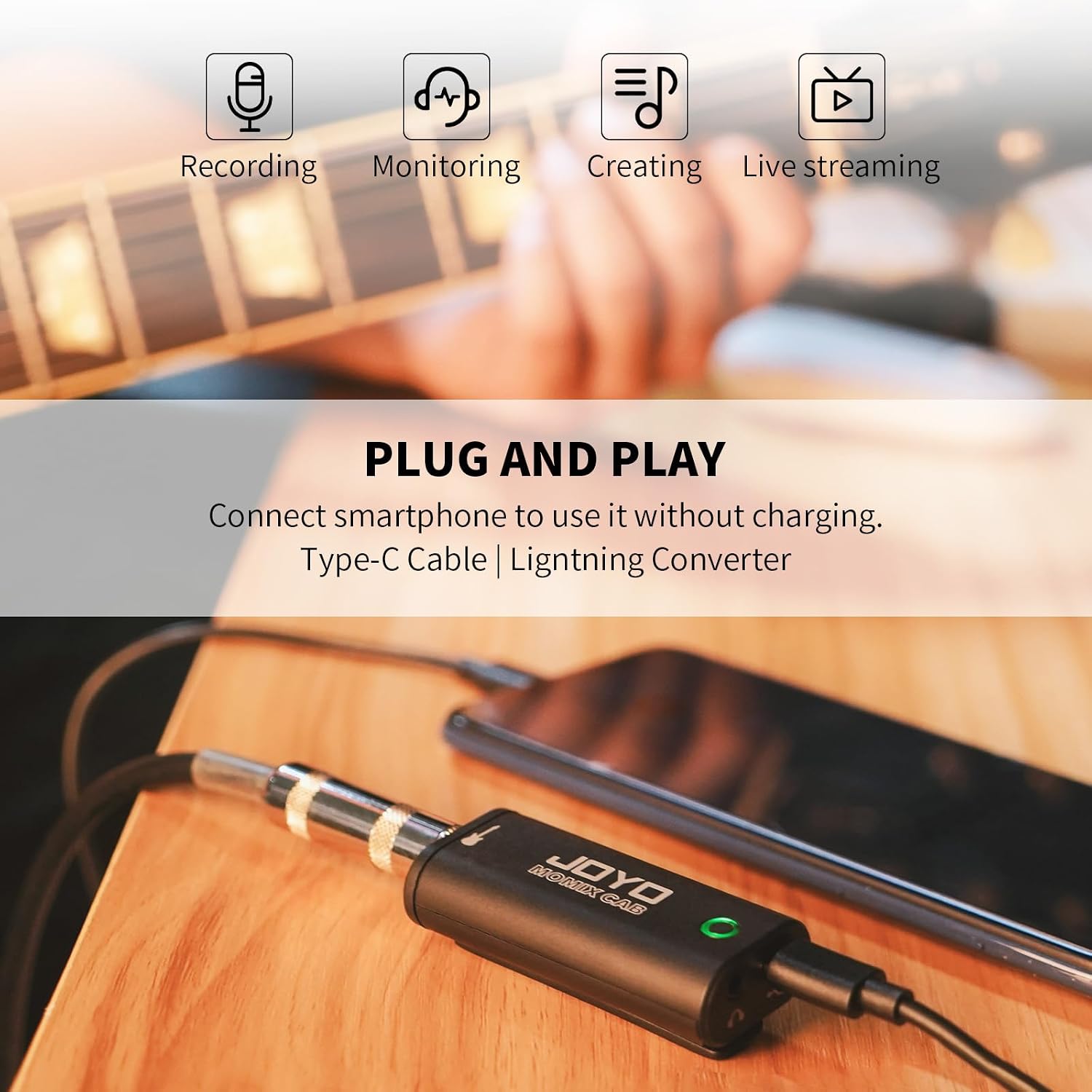 Thumbnail 2 de JOYO MOMIX-Cab Guitar Audio Interface for Phones with Direct Monitoring