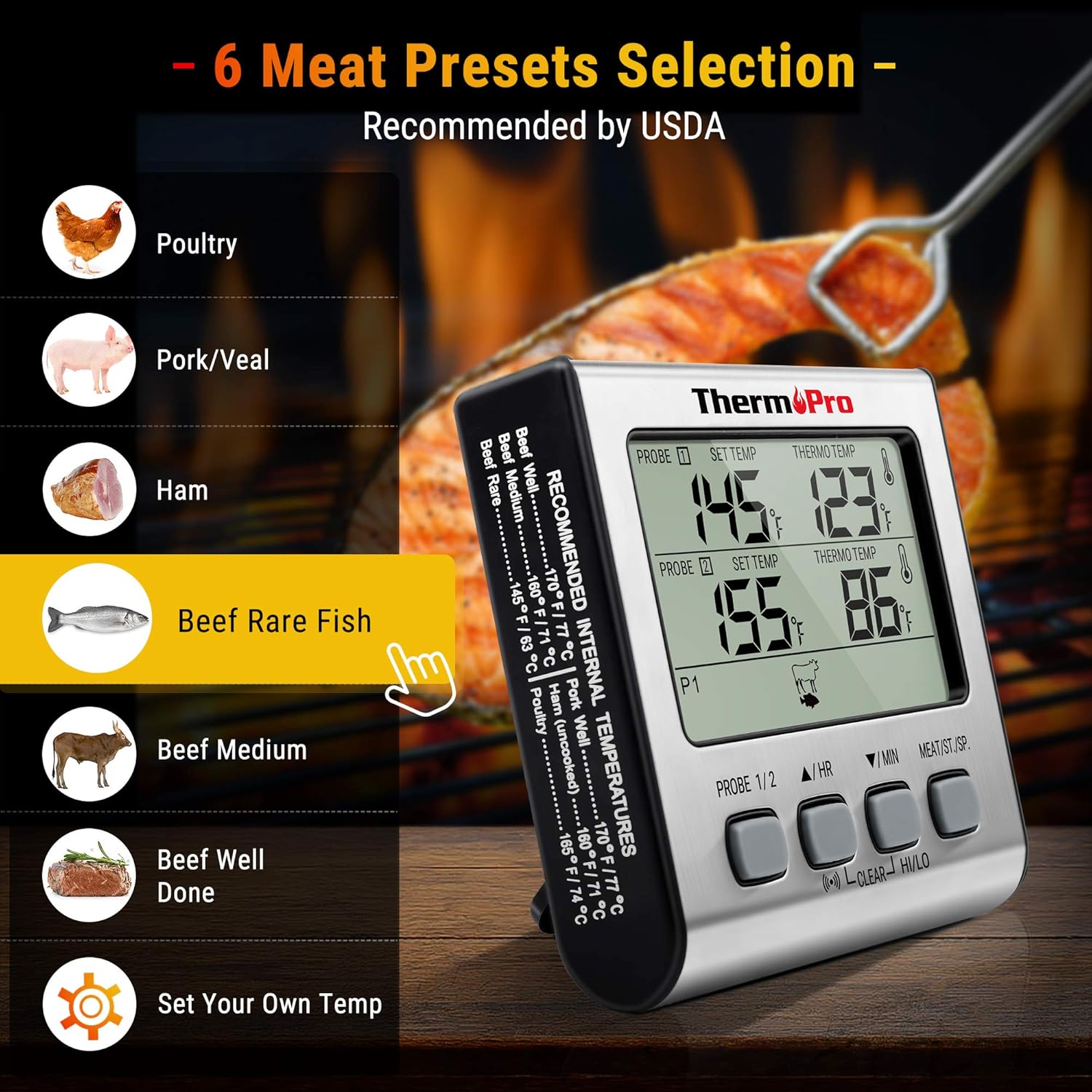 Thumbnail 2 de ThermoPro TP17 termometro cucina 16,5 cm 🍖