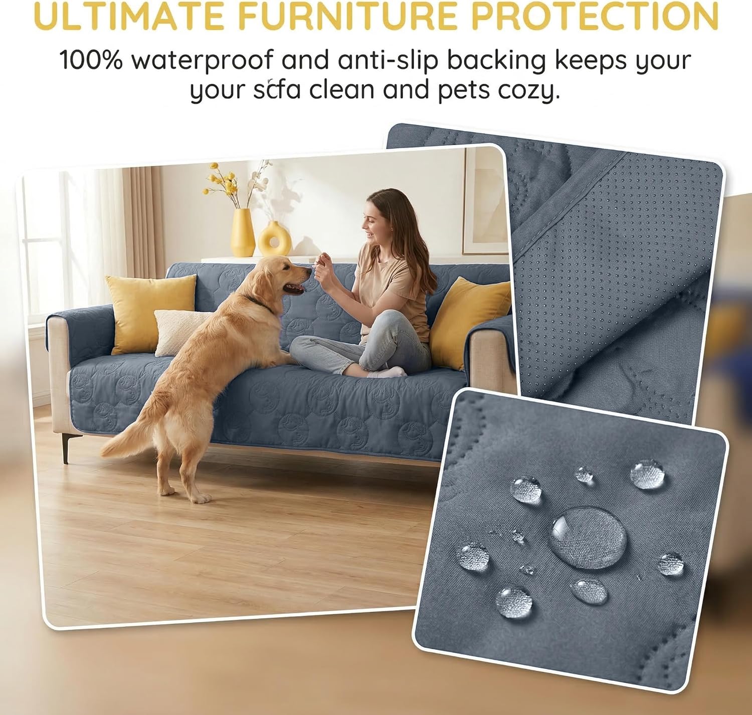 Thumbnail 2 de Pawsee coperta impermeabile per cani 150 x 120 cm: copridivano lavabile antiscivolo