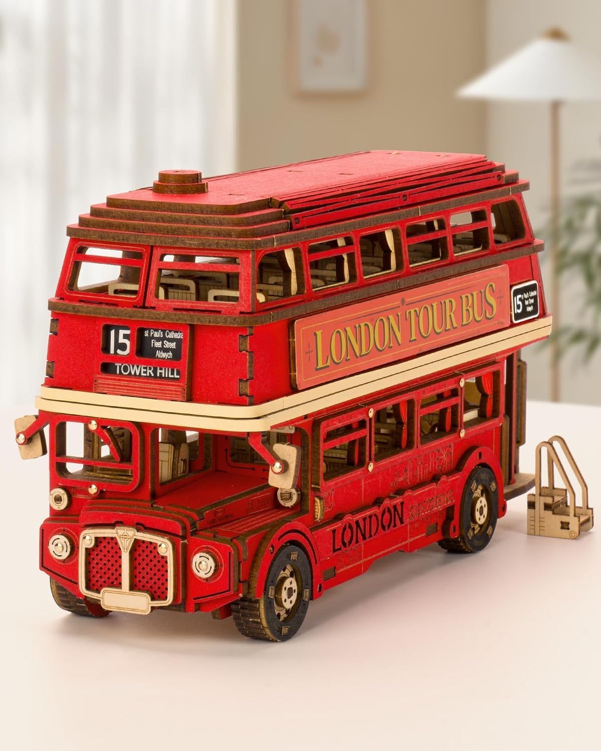 ROWOOD Puzzle 3D in Legno Bus Turistico Di Londra – Kit da Costruire per Adulti, Regalo Creativo FSC