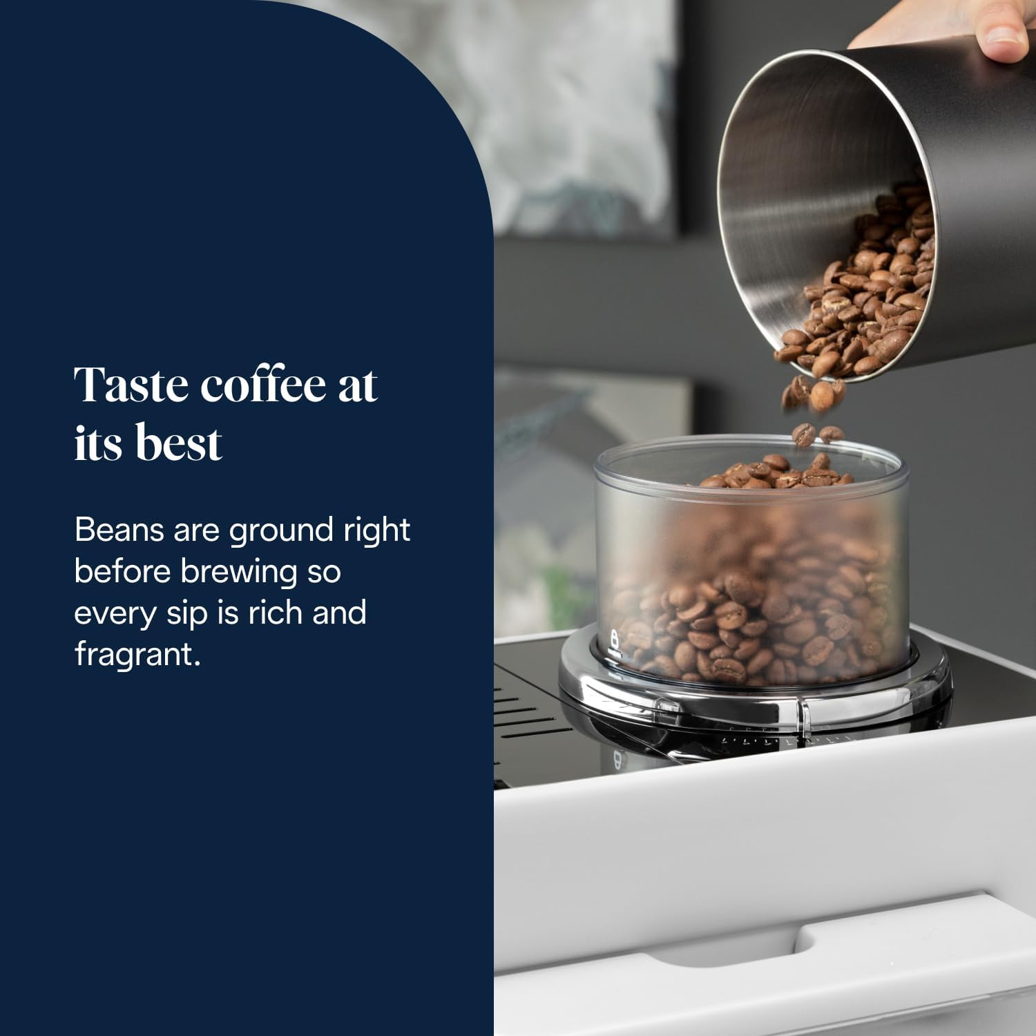 Detalle de De'Longhi RIVELIA EXAM440.55.W: Fully Automatic Espresso Machine with LatteCrema, 22+ Beverages and Twin Bean Hoppers (UK edition)