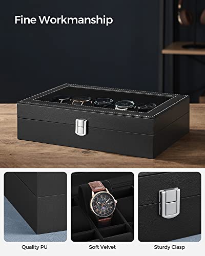 Thumbnail 2 de SONGMICS Watch Box with 12 Slots, Glass Lid, Synthetic Leather