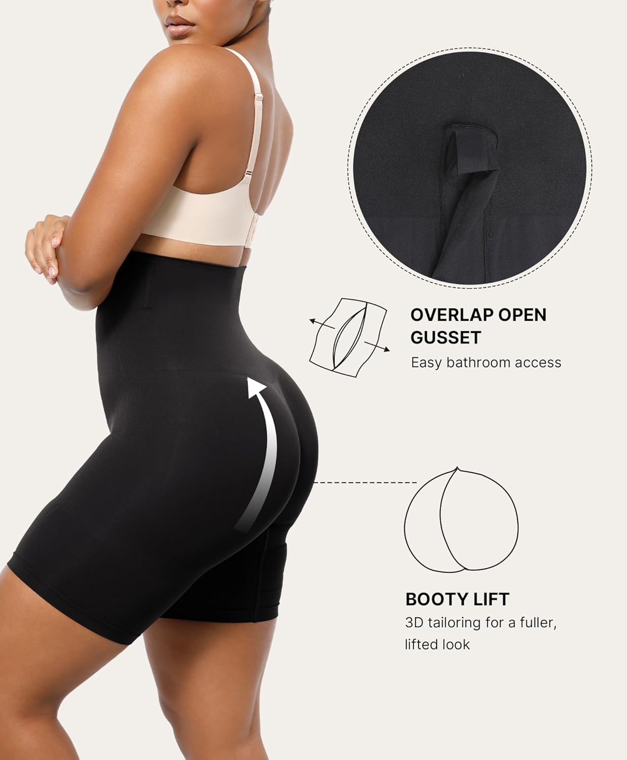 Thumbnail 3 de SHAPELLX Tummy Control Shapewear Shorts for Women – Seamless High-Waisted Body Shaper