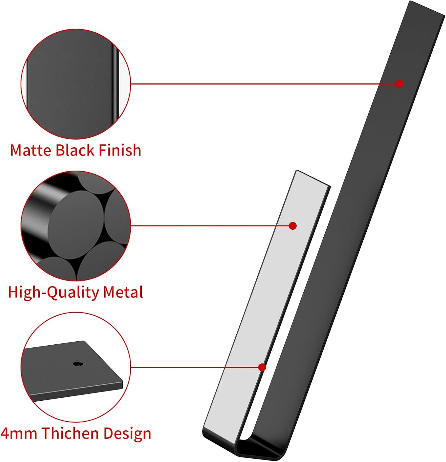 Thumbnail 3 de BETHOM 40 cm Handtuchstange selbstklebend (schwarz) – Handtuchhalter ohne Bohren für Bad & Küche