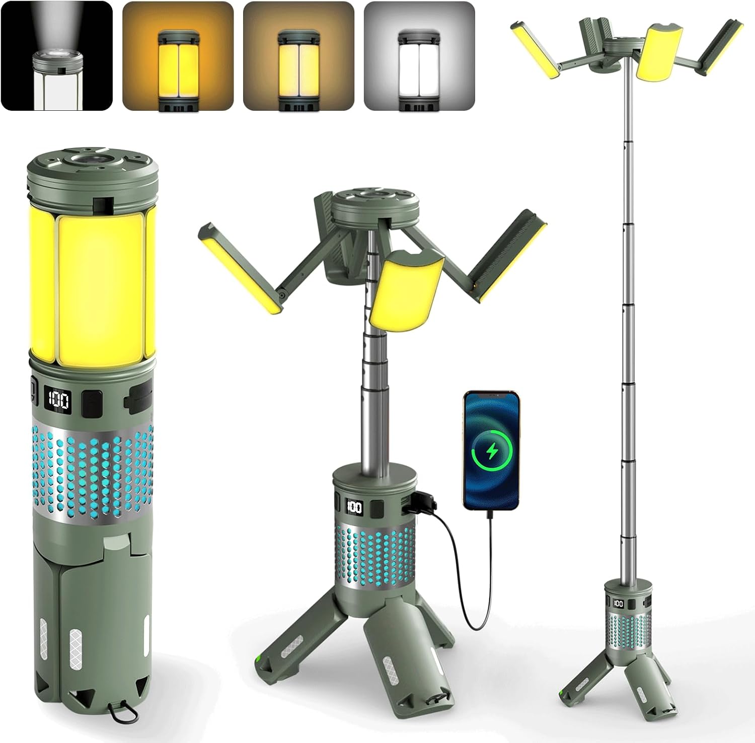 Detalle de Telescopic Camping Light 12000mAh 🔦