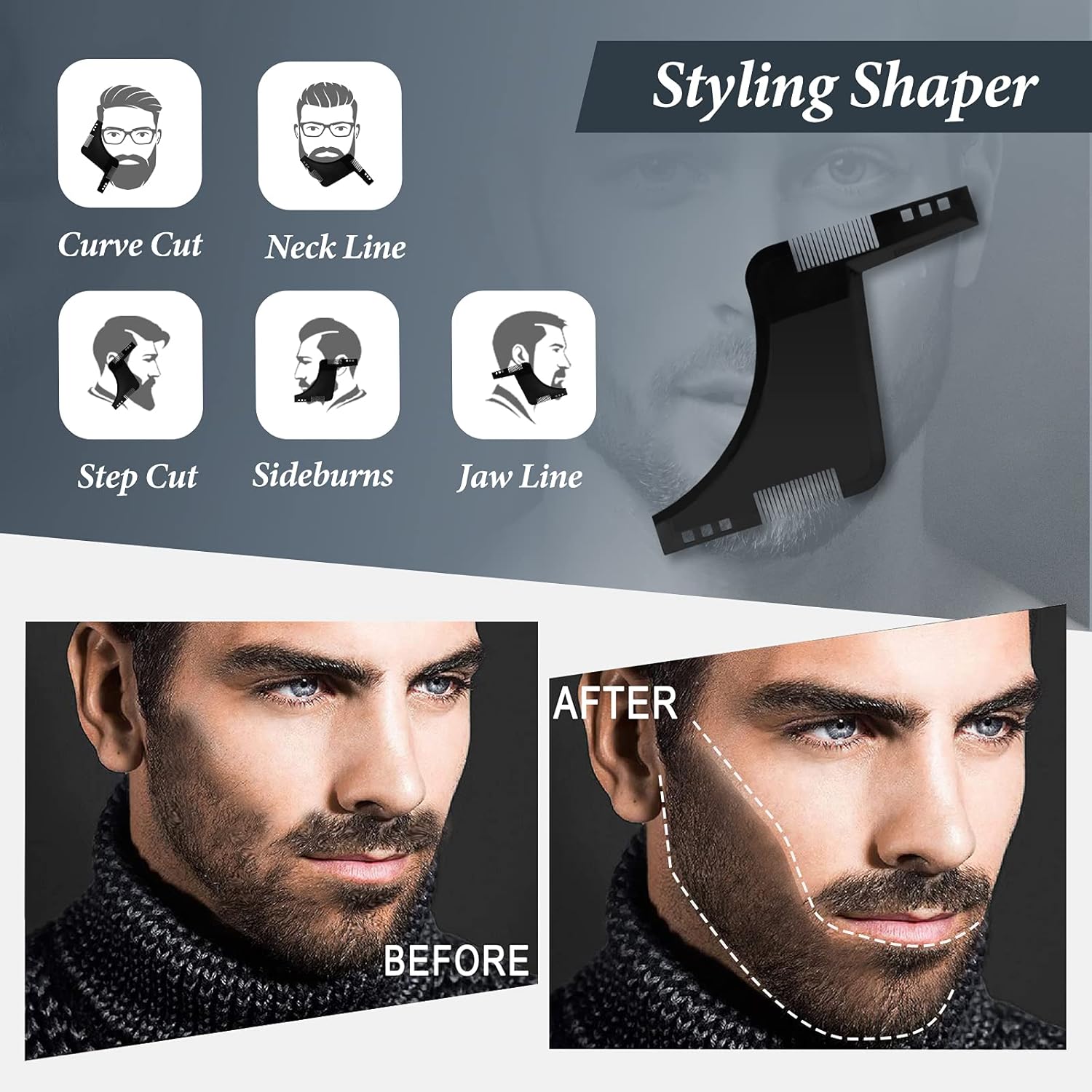 Thumbnail 3 de Kit Soin Barbe Homme Oukzon 10 en 1 : coffret complet pour l’entretien de la barbe