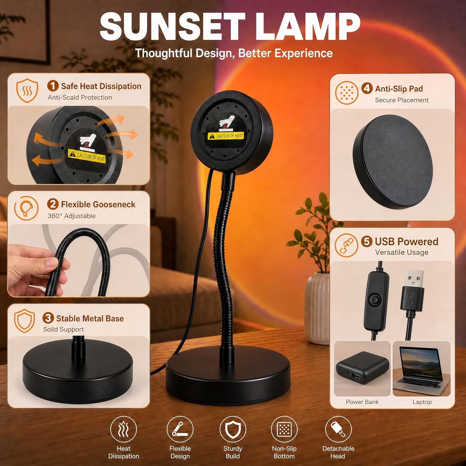 Thumbnail 3 de QUIGO Sunset Lamp 10W LED