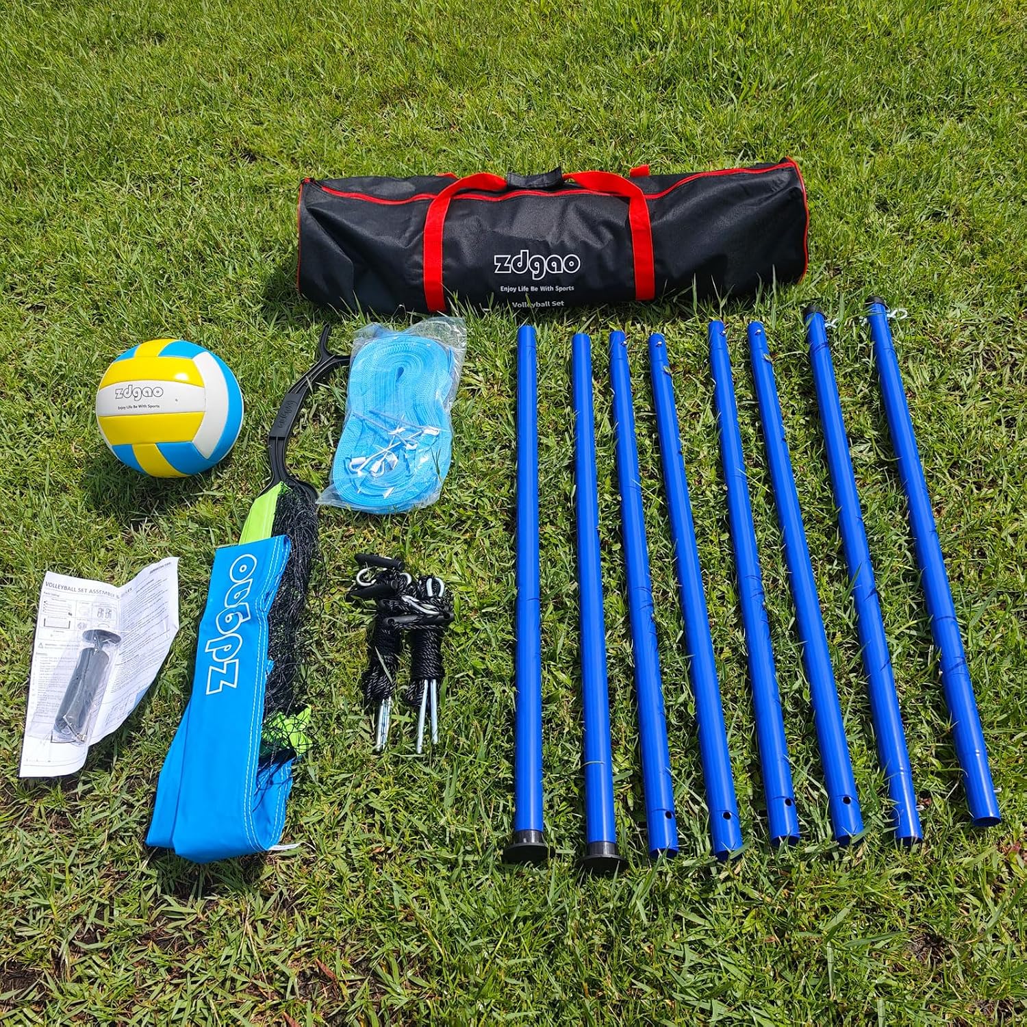 Detalle de Zdgao Outdoor Portable Adjustable Volleyball Net System: Complete Practice Kit
