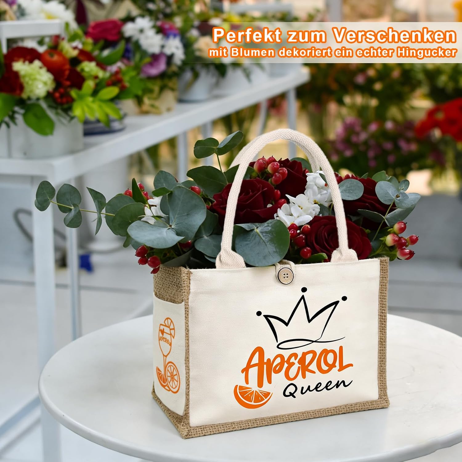 Thumbnail 1 de Oizemori Aperol Geschenk Tasche – Jutetasche mit Aperol Queen Print für Damen