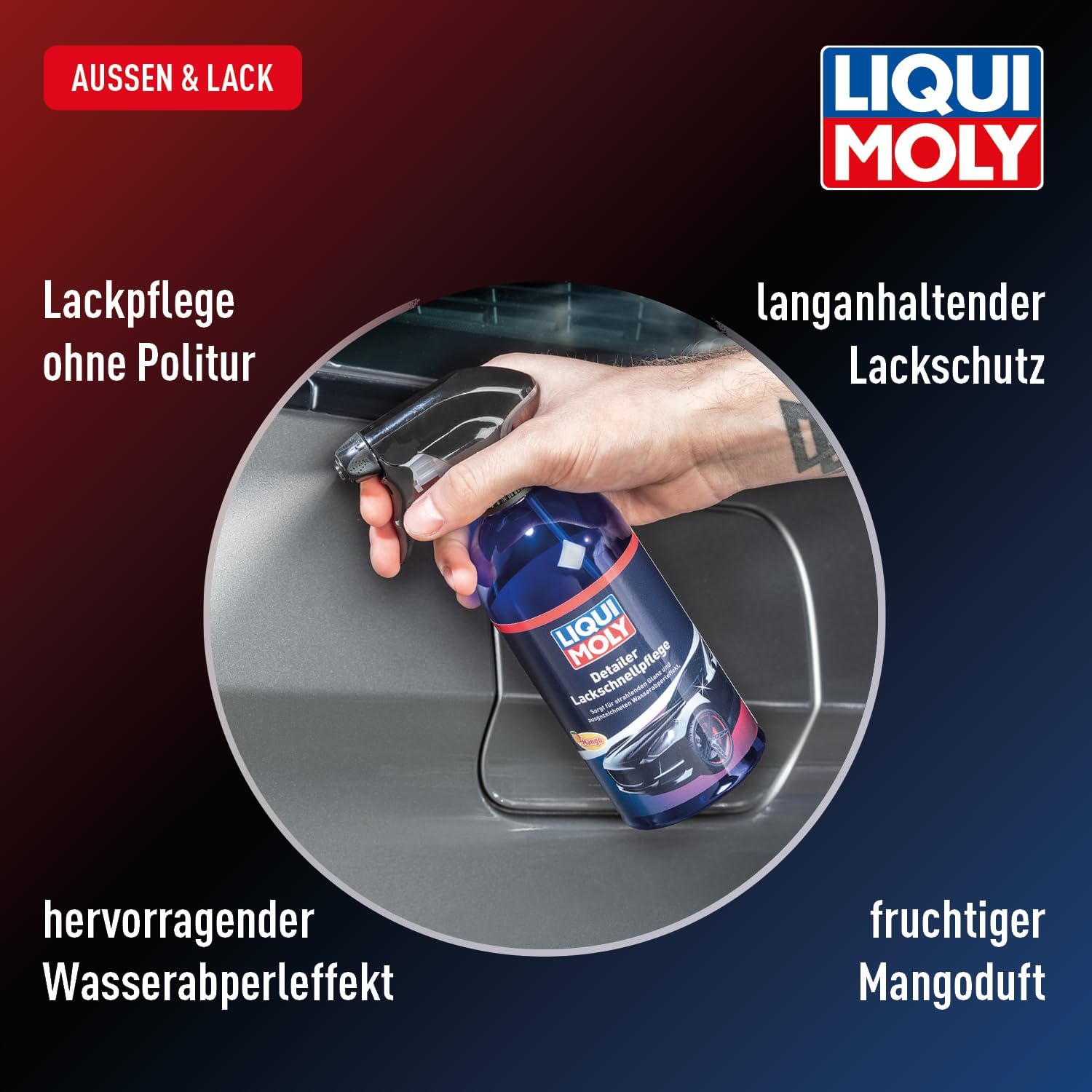 Thumbnail 2 de LIQUI MOLY Detailer Lackschnellpflege 21611 – Quick Detailer zur Lackversiegelung mit Wasserabperleffekt (500 ml)