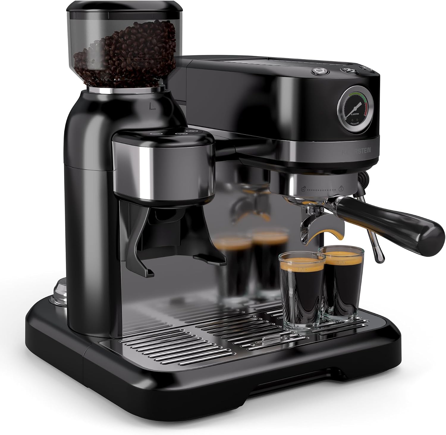 Detalle de Klarstein 4060656534126 Bella Café espresso machine with grinder and milk frother