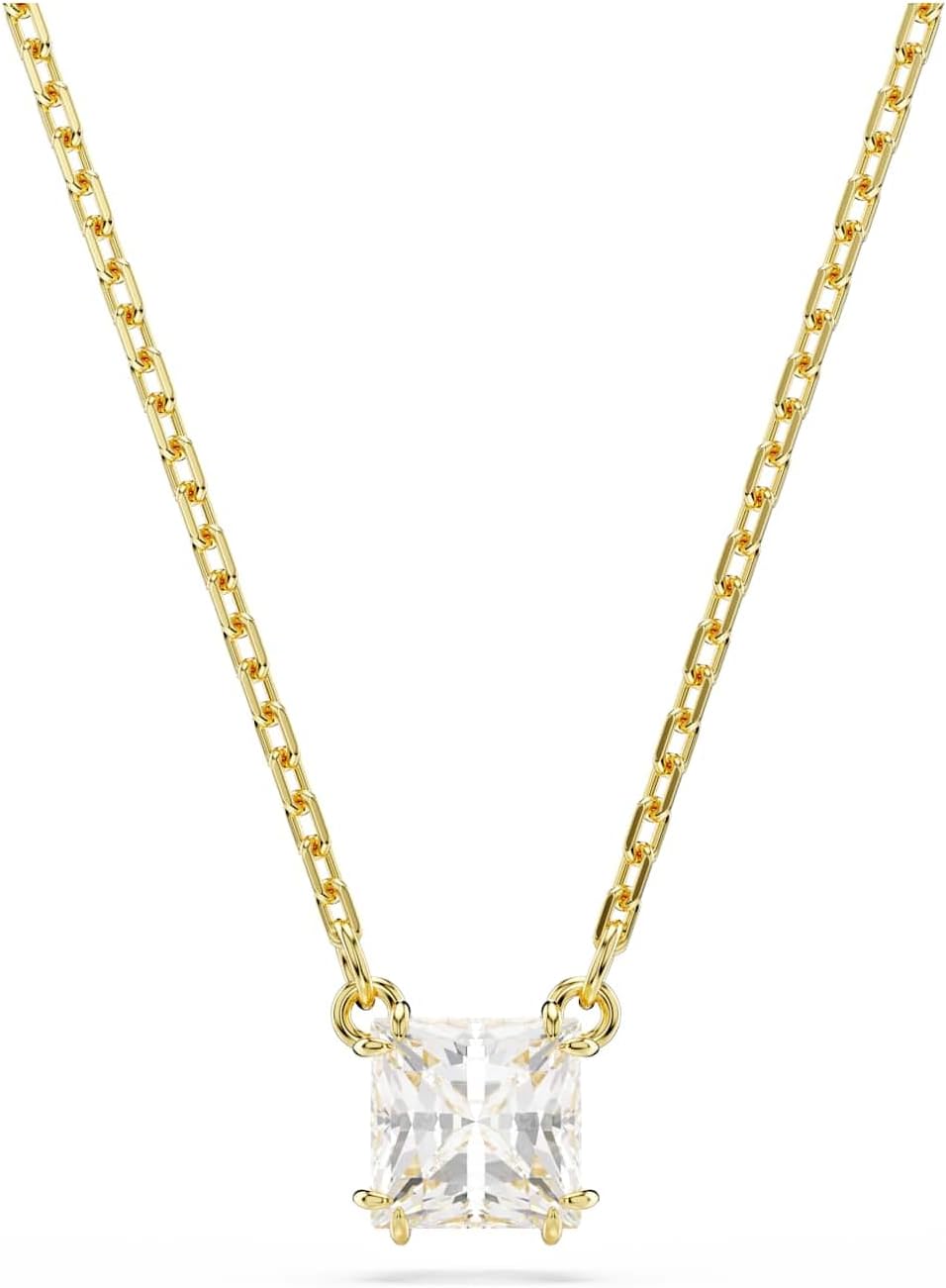 Detalle de Swarovski Stilla Collection Pendant (clear square-cut stone on rhodium-finished setting)