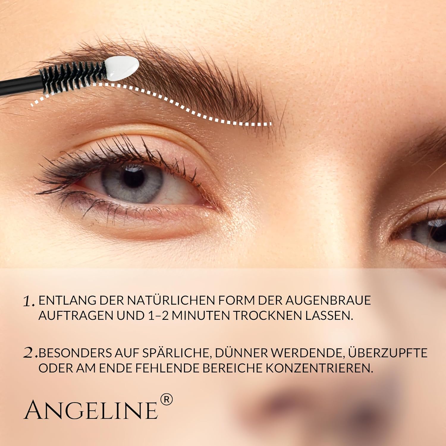 Detalle 2 de Augenbrauenserum ohne Hormone – Längere, dichtere Augenbrauen und Wimpern mit präzisem Applikator (5 ml)