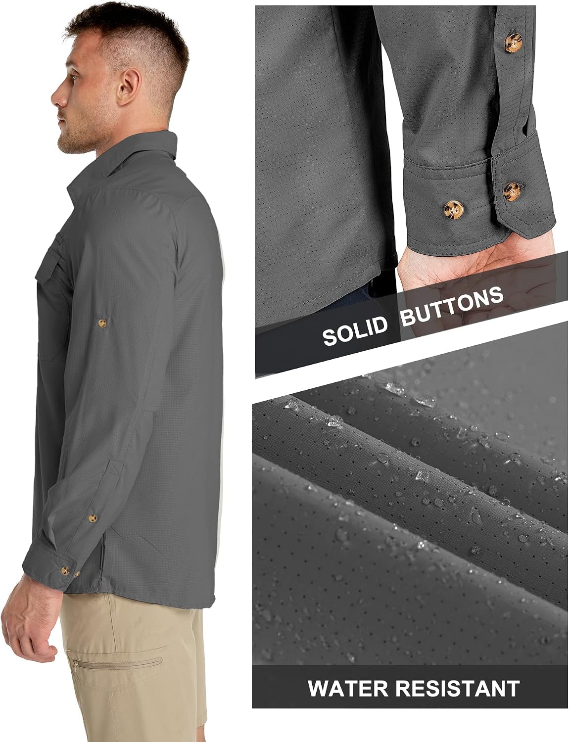 Thumbnail 2 de 33,000ft Men's Long Sleeve UV Protection Safari Shirt