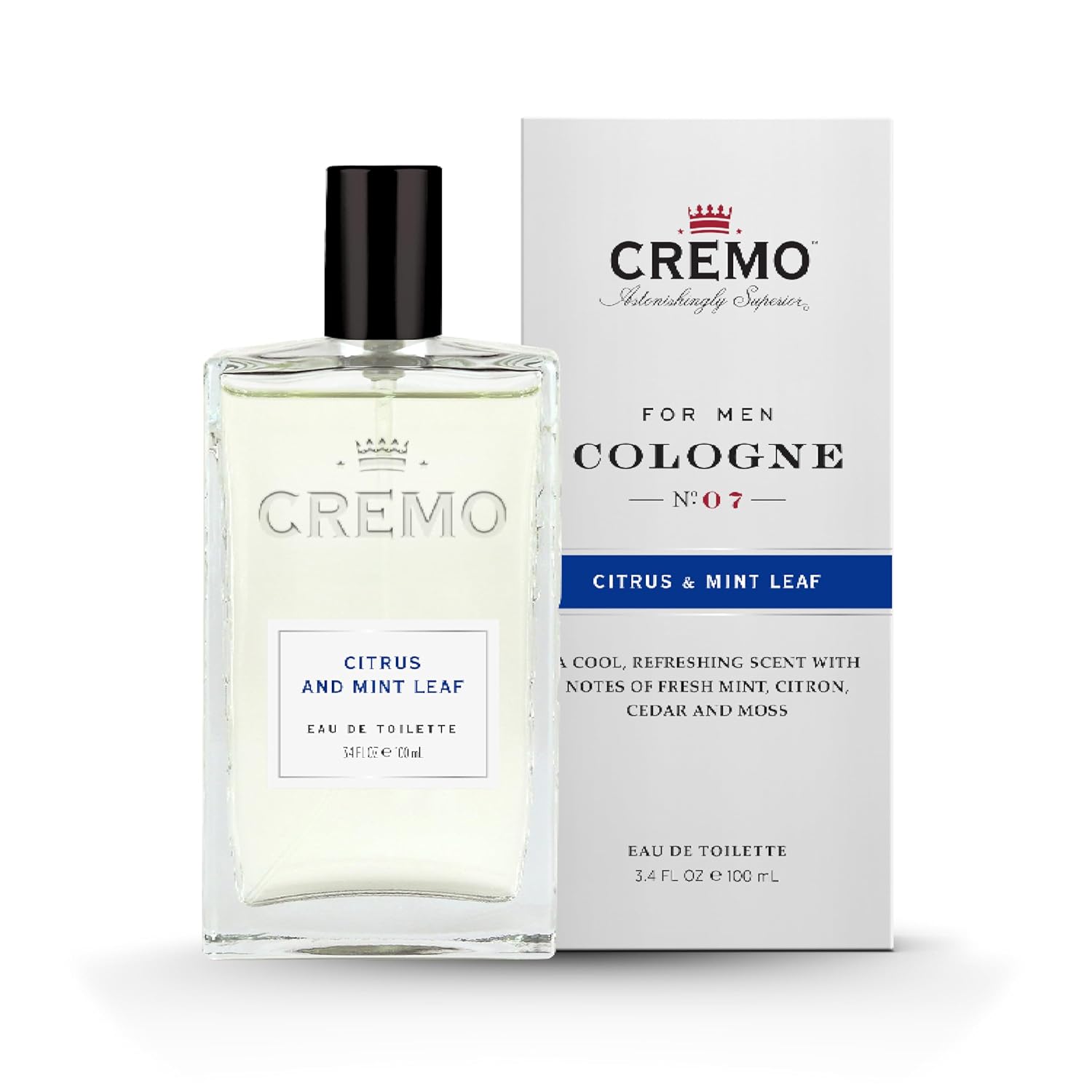 CREMO Eau de Toilette Men Citrus & Mint Leaf 100 ml – Frische, leicht herb-fruchtige Note