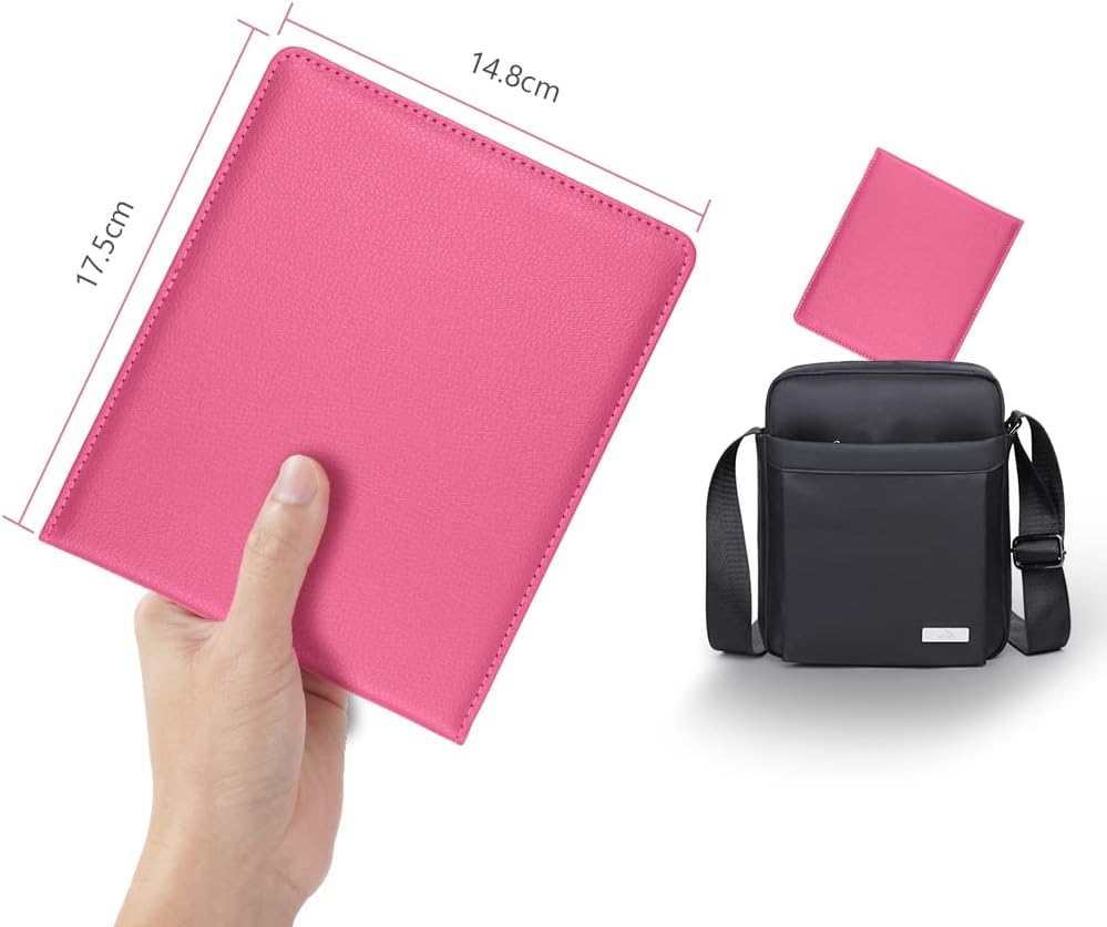 Detalle 2 de OFFCUP Disabled Badge and Timer Holder in PU leather-effect (Blue Badge + timer) – Rose Red hologram-safe design