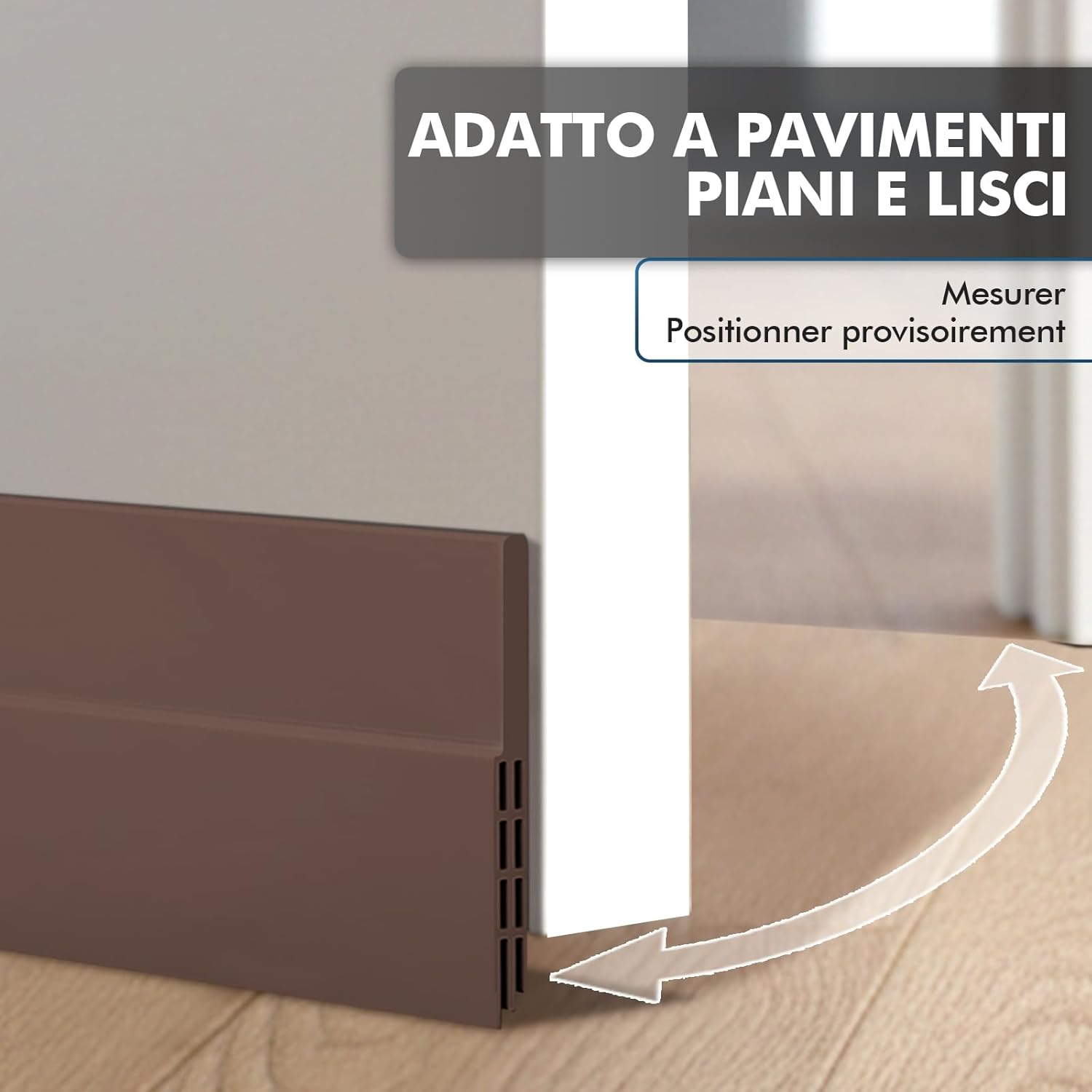 Detalle de shinfly Paraspifferi e sottoporta in TPE marrone (100 x 5 cm) per ridurre rumore, polvere e insetti