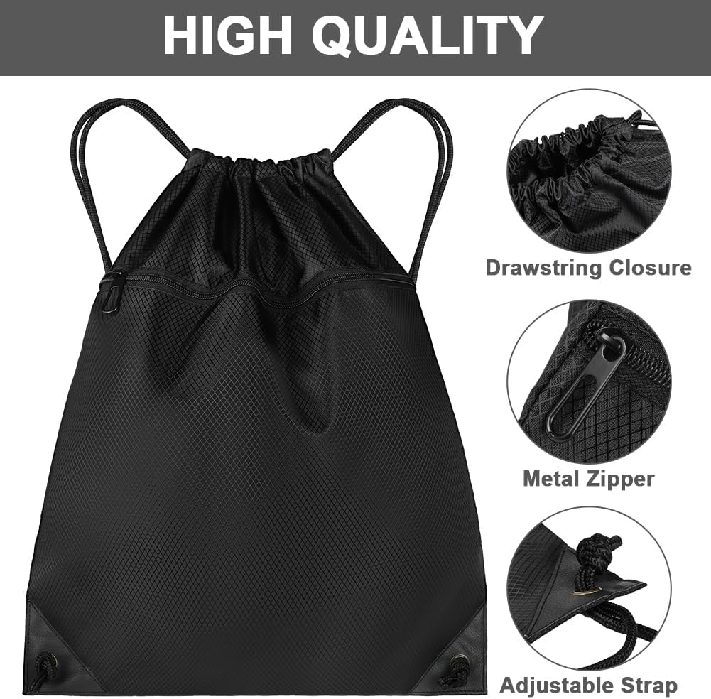 Detalle de DiULi Sac de Sport avec cordon de serrage en tissu Oxford étanche, avec double poche
