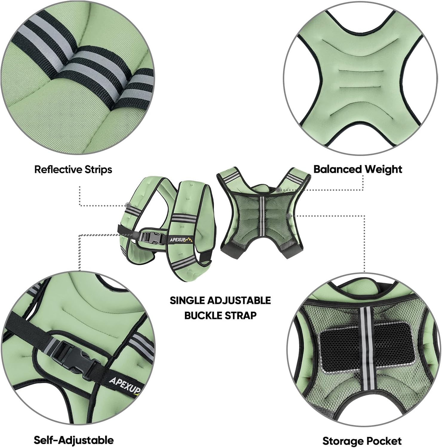 Detalle de APEXUP Weighted Vest for Men and Women: Comfortable, Adjustable Resistance for Workouts