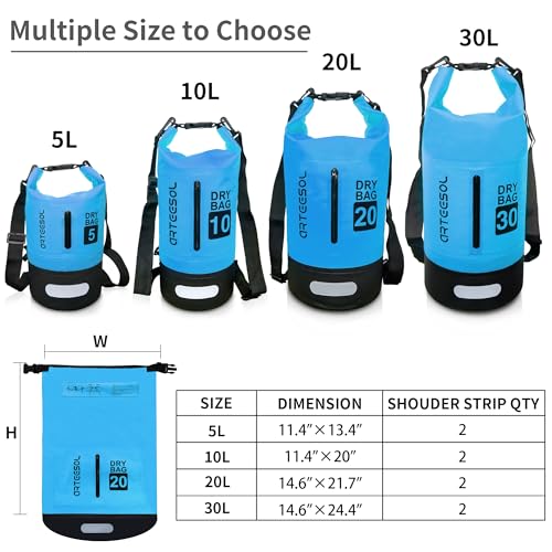 Detalle 2 de Blackace arteesol Waterproof Dry Bag 5L/10L/20L/30L – practical dry bag for kayaking, canoeing and outdoor play