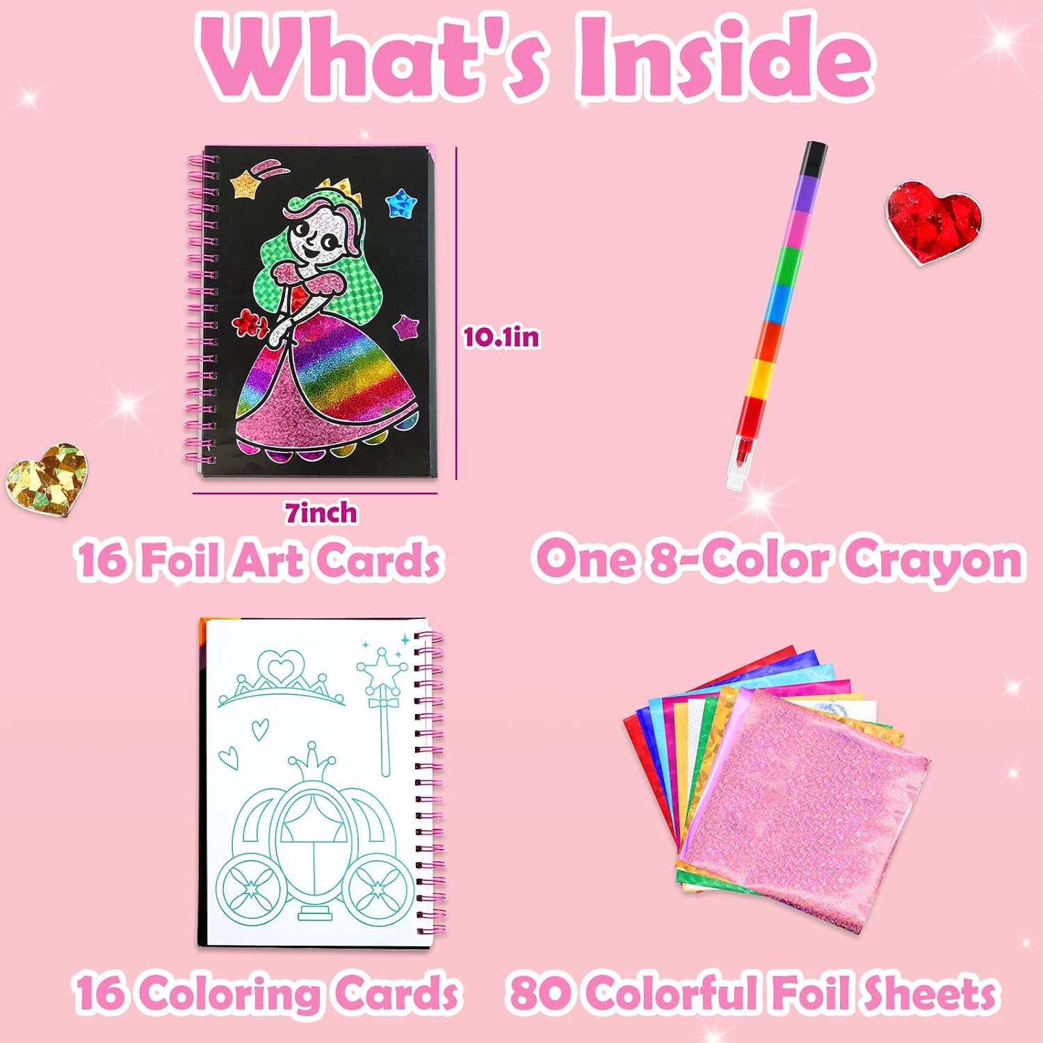 Detalle 2 de FUNNYB&G Foil Art Crafts Kit 16pcs 🎨