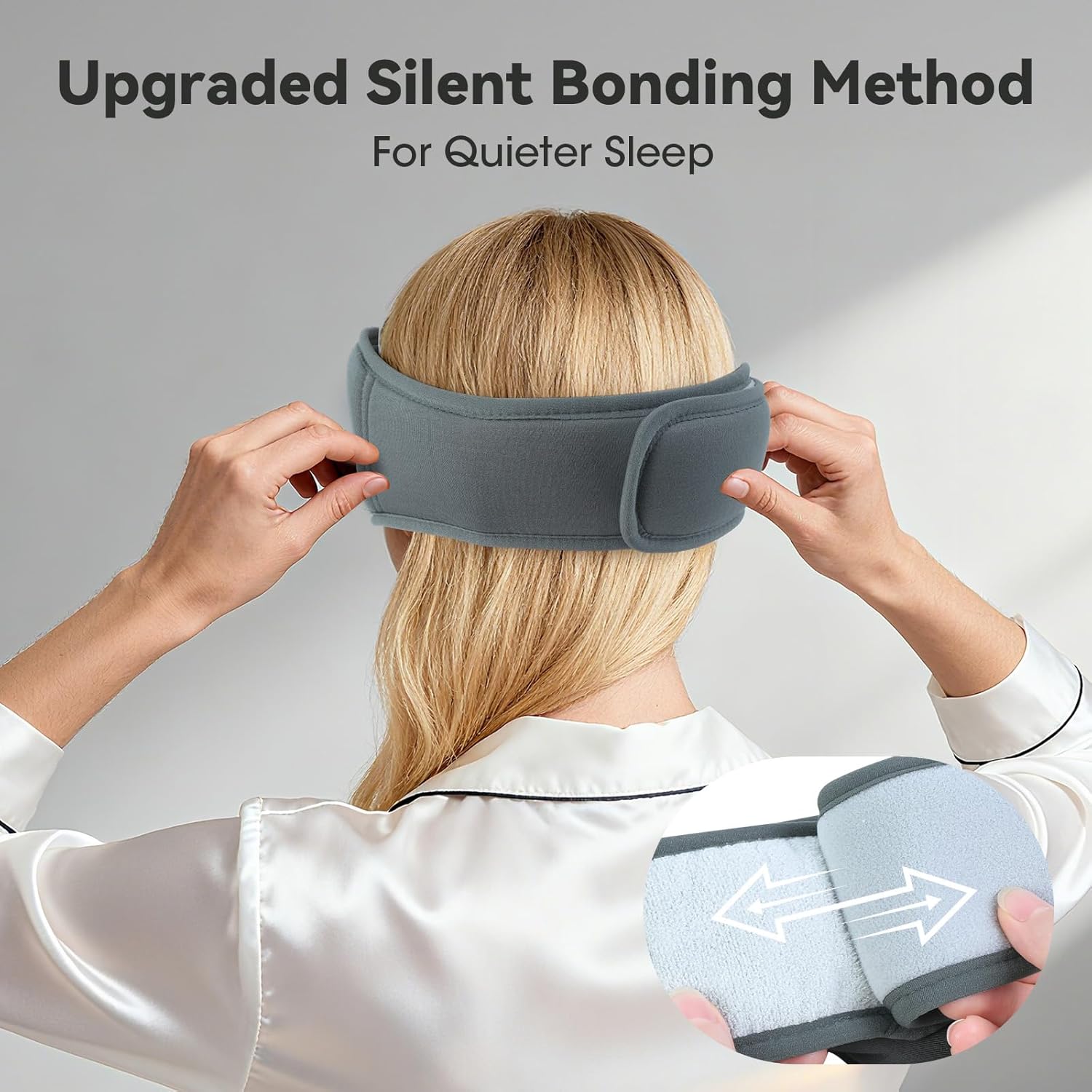 Thumbnail 4 de BeMyLady 3D Bamboo Cotton Sleep Mask with Bluetooth 5.4 Headphones (Grey)