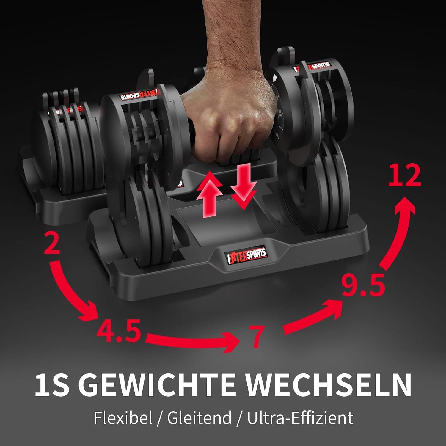 Thumbnail 2 de EnterSports verstellbare Kurzhanteln 12 kg