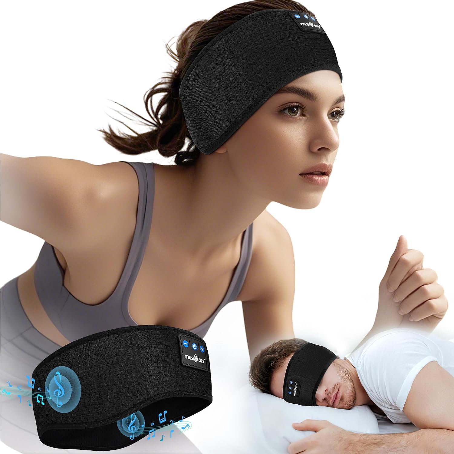 Detalle de MUSICOZY Sleep Headphones 14H wireless headband