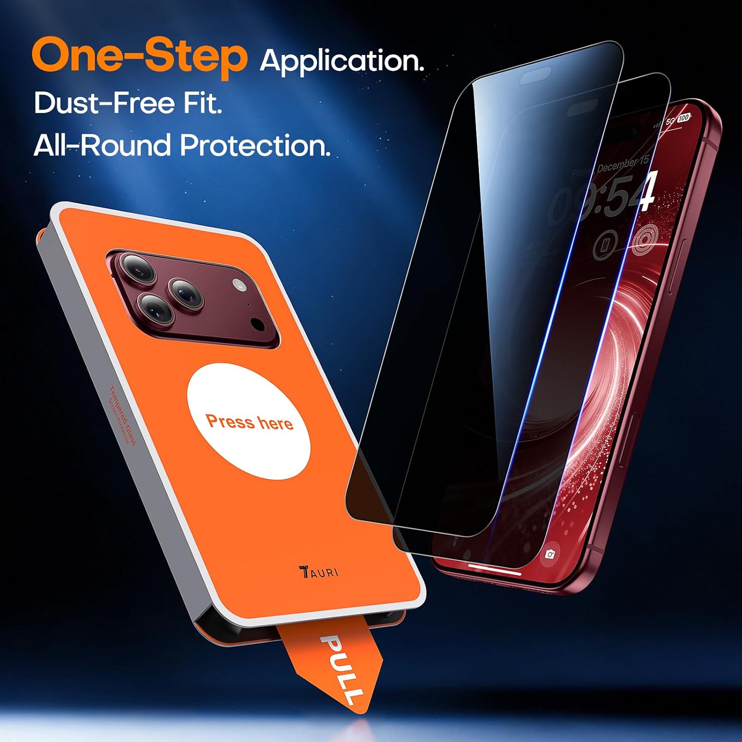 Thumbnail 5 de TAURI iPhone 18 Pro Privacy Screen Protector, 2-Pack with 9H+ Tempered Glass
