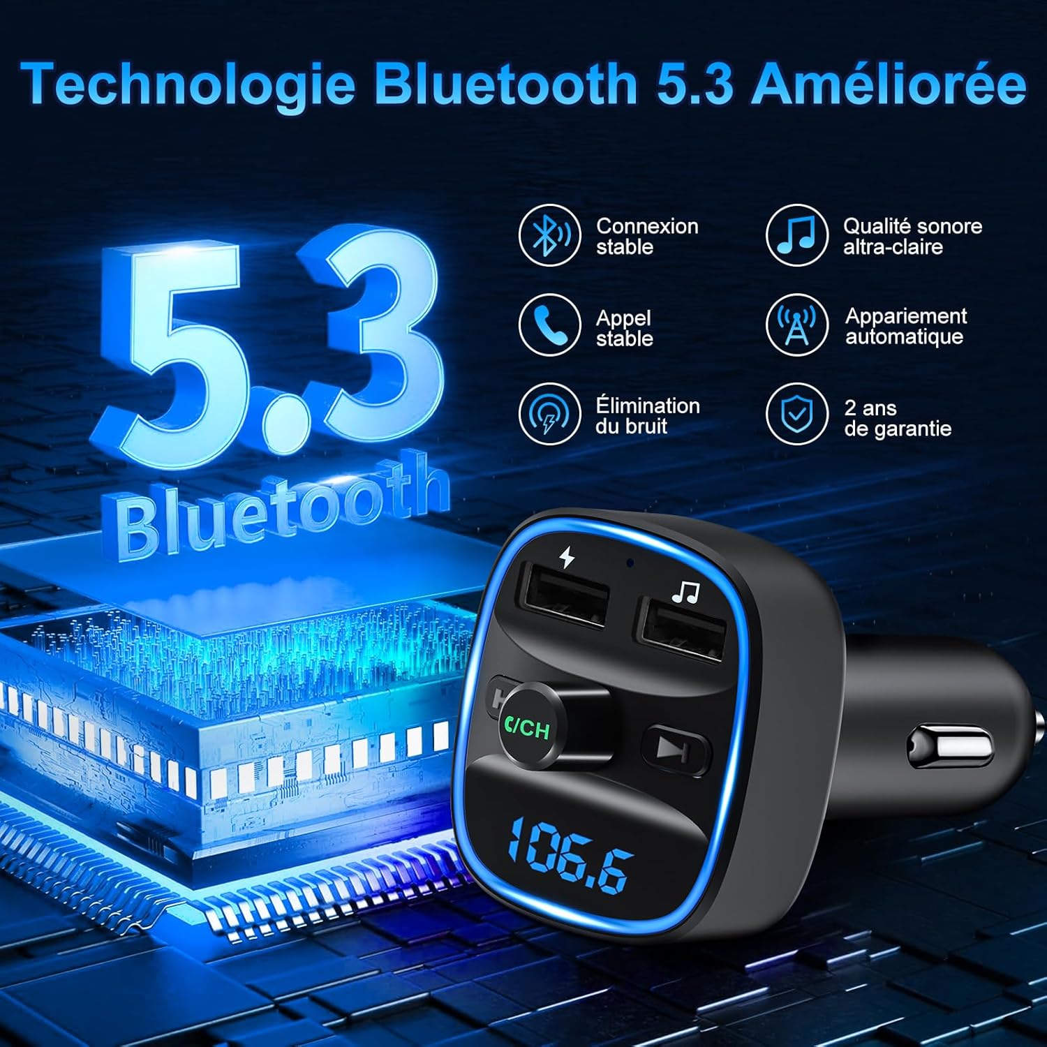 Thumbnail 1 de Beizkna Transmetteur FM Bluetooth 5.3
