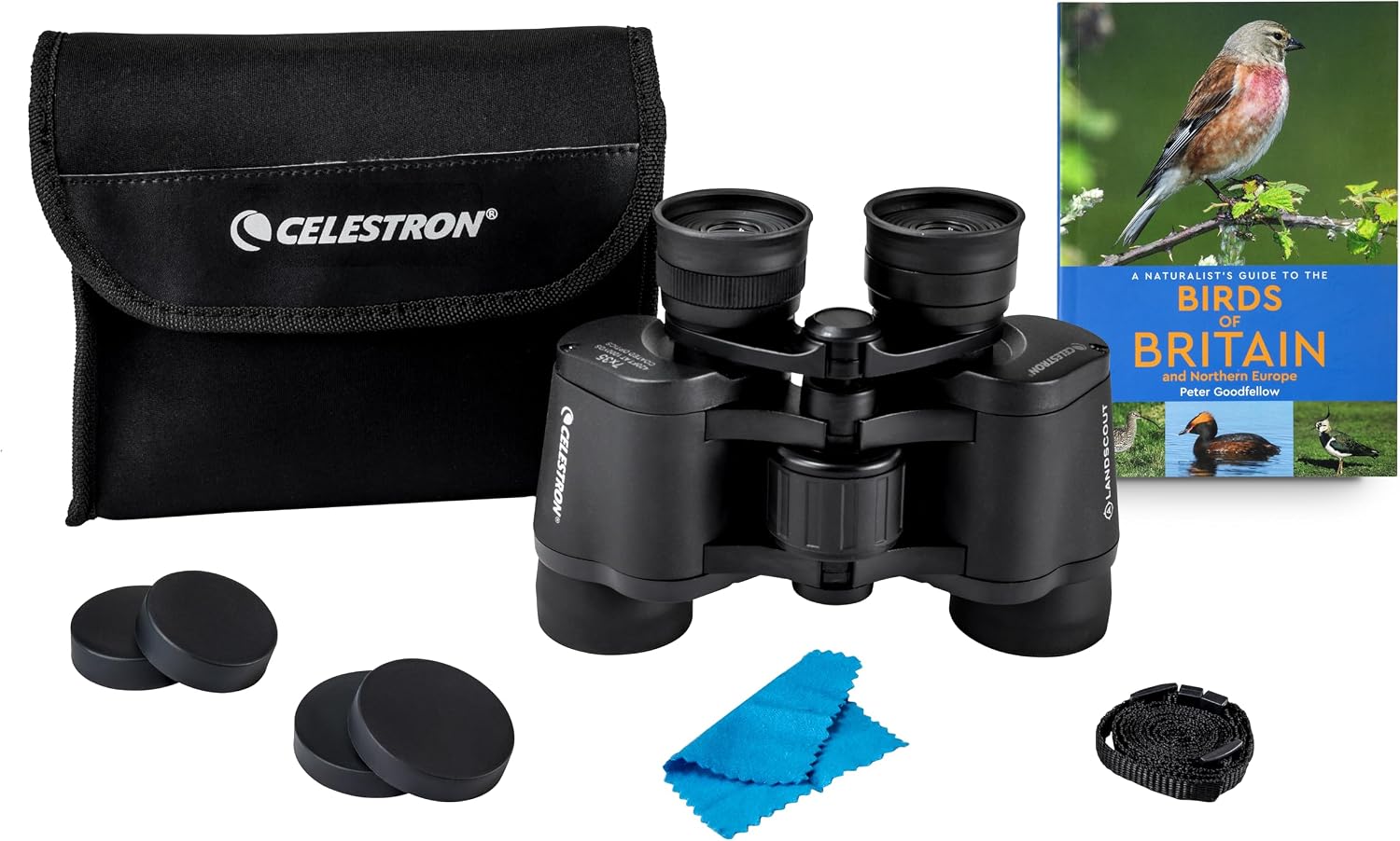 Detalle 2 de Celestron LandScout 7x35mm Wasserfestes Birder Starter Kit – Kompakte Fernglas mit Gummi-Griff und K9-Glas