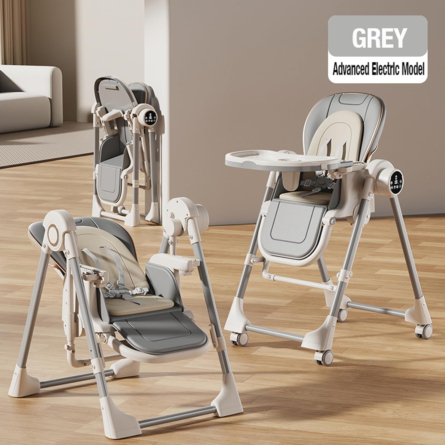 Thumbnail 1 de Magic ZC E8121 Grey seggiolone elettrico pieghevole con Bluetooth e doppio vassoio