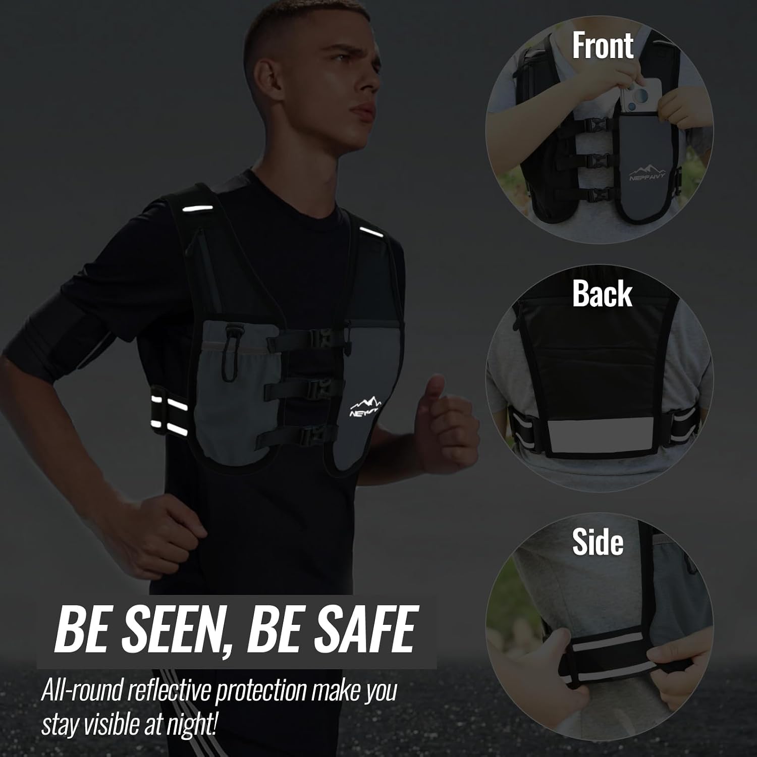 Thumbnail 4 de Nepfaivy Running Vest lightweight reflective hydration pack