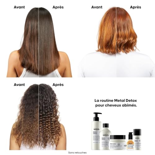 Detalle de L’Oréal Professionnel Metal Detox Masque Anti-Casse 250 ml – Cheveux Secs et Abîmés