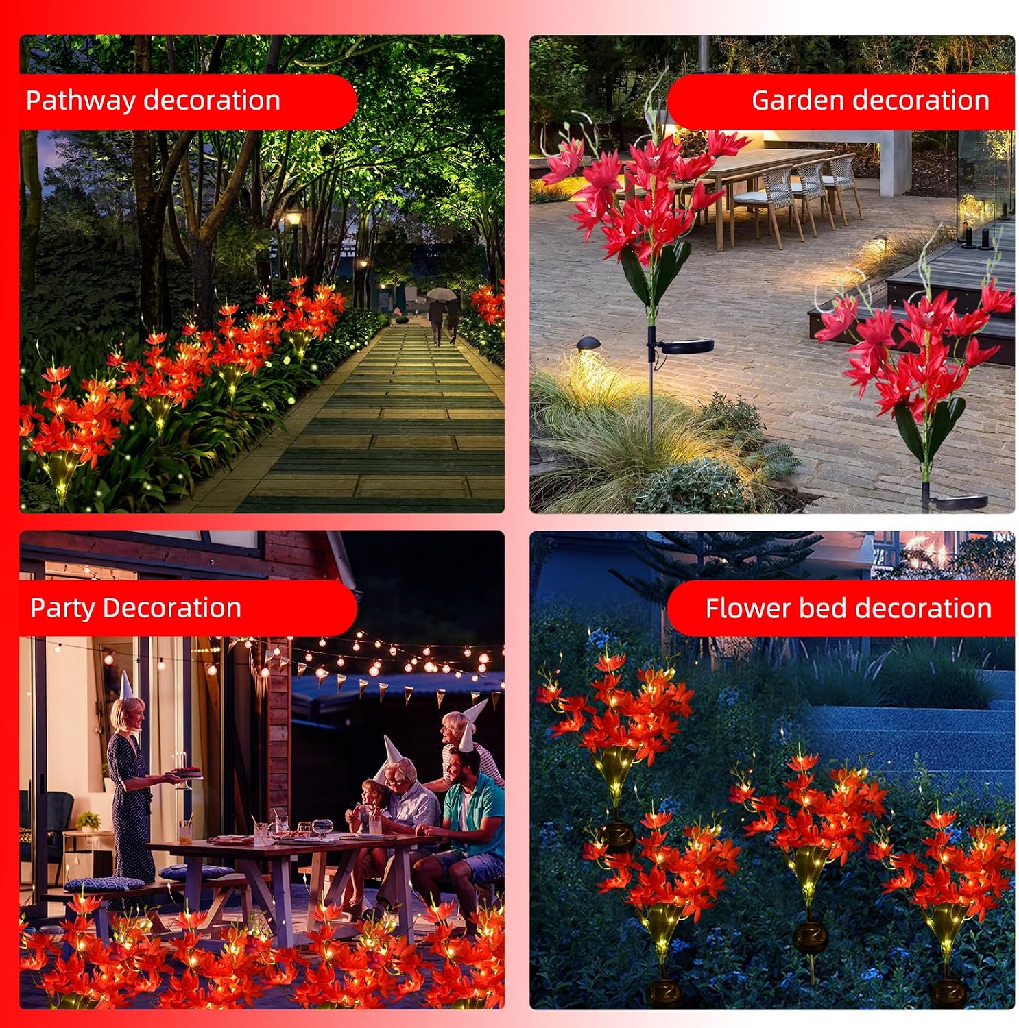 Thumbnail 6 de Oreunik Solar Flower Lights Outdoor (2 Pack) – 40 Snow Lotus Flowers, IP65 Waterproof Garden Decor