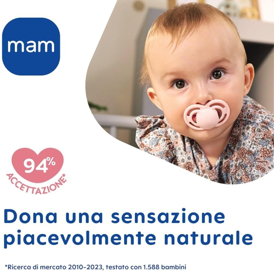 Detalle de MAM Perfect doppia confezione di succhietti 16+ mesi (set da 2) con sterilizzatore portatile