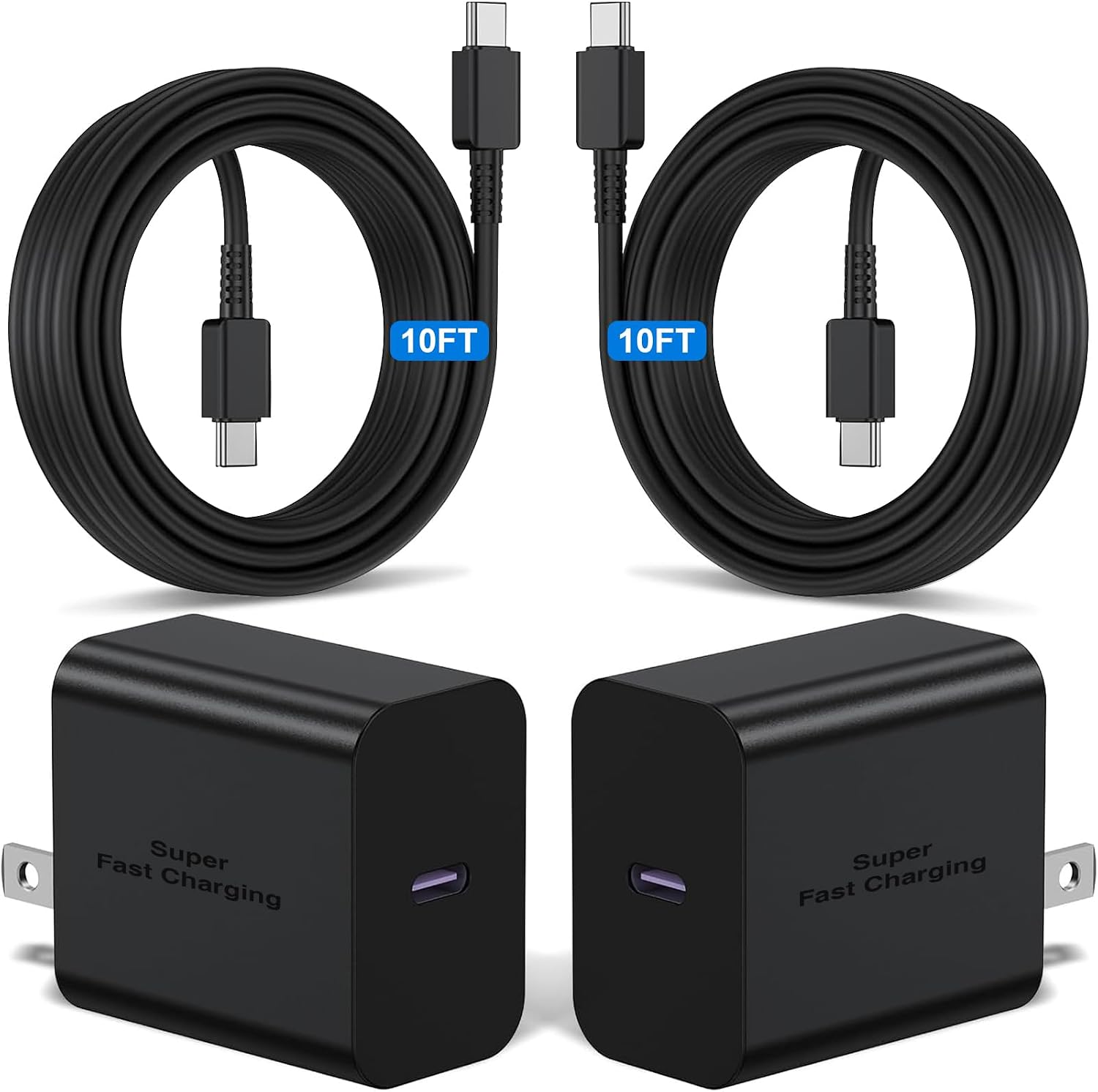Detalle de 45W Super Fast Charger 2Pack with 10ft Cable