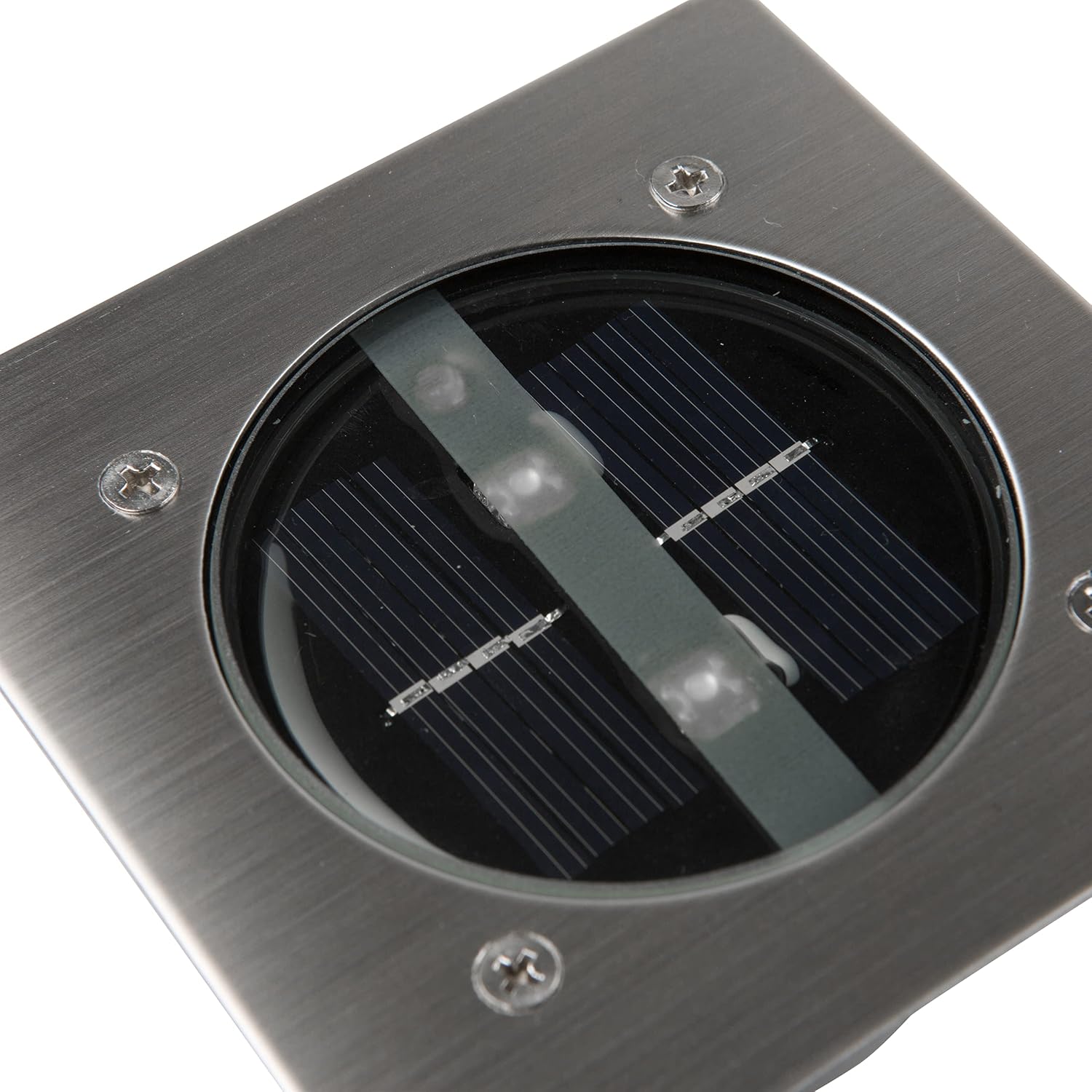 Detalle de Smartwares Carlo Boden-Einbaustrahler (solarbetrieben, Tag-/Nacht-Sensor) – silber
