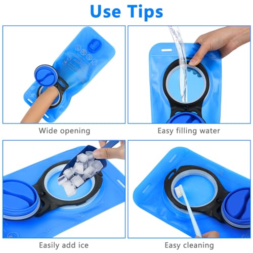 Detalle de flintronic Poche Hydratation 2L – réservoir d'eau sans BPA pour randonnée et vélo