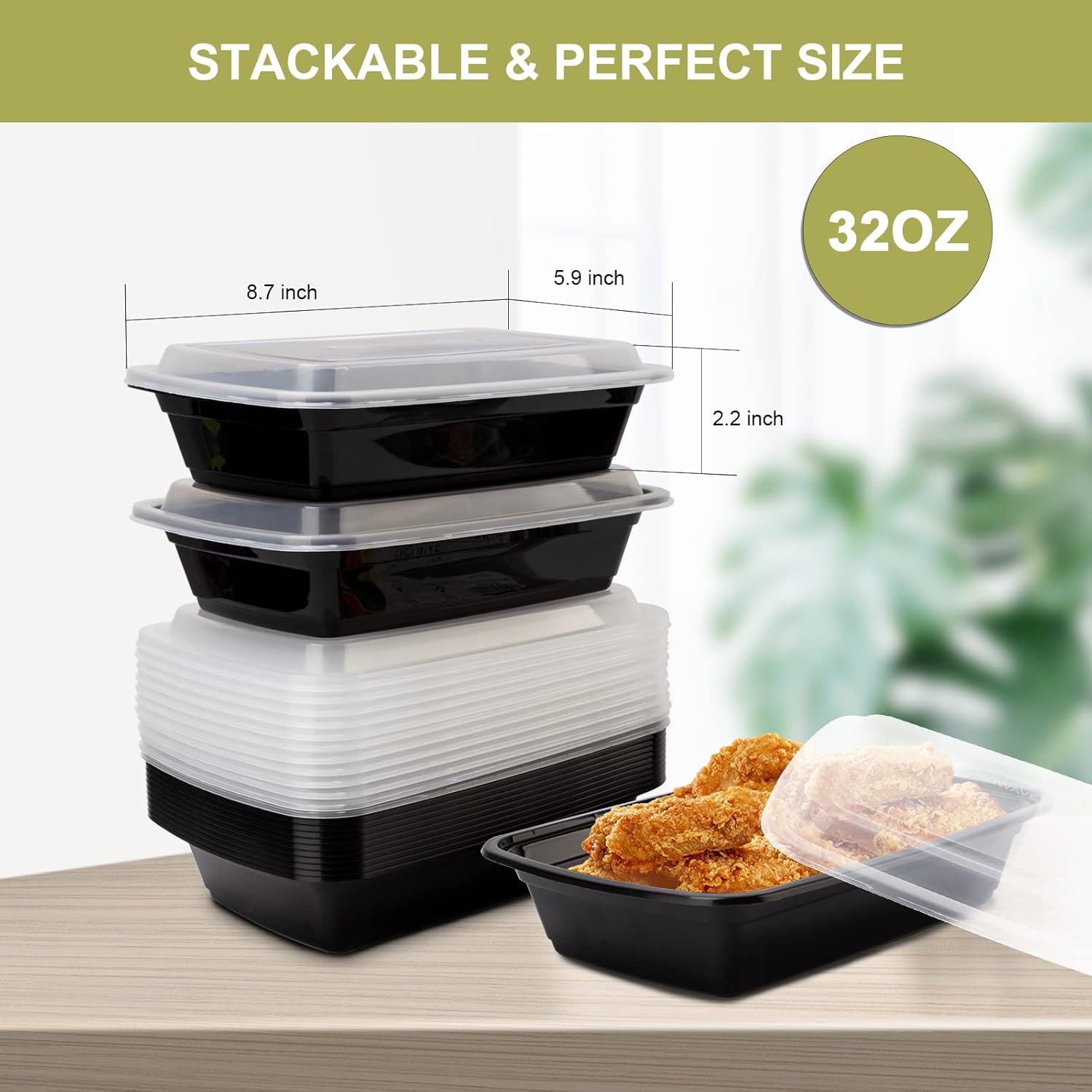 Thumbnail 5 de Ezalia 32oz Meal Prep Containers 50 Pack 🍱