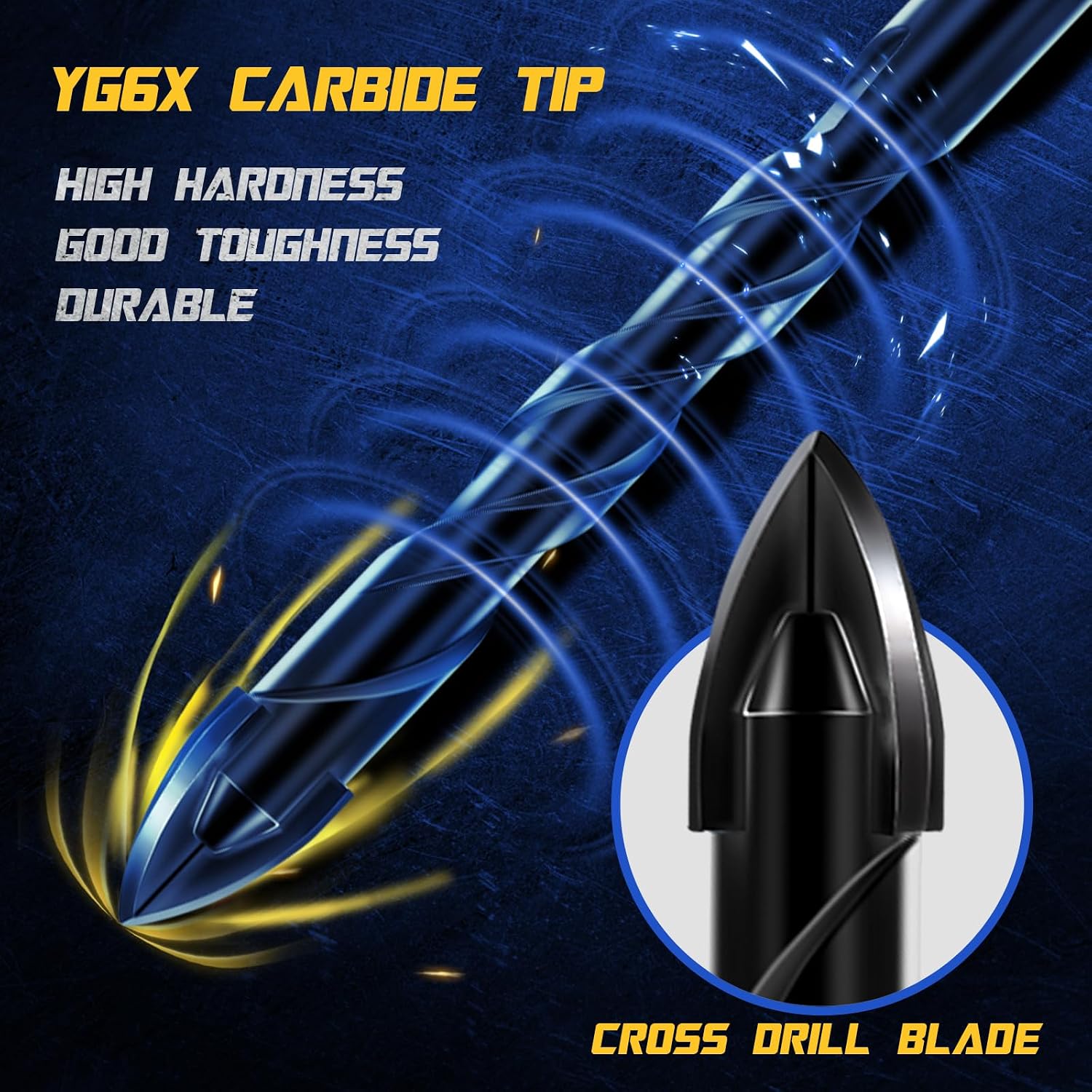 Thumbnail 2 de DYRECELVE Masonry Drill Bit Set, 1/4-Inch Hex Shank
