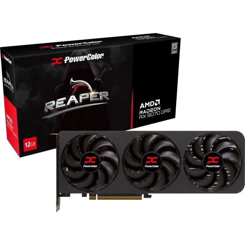 Detalle de PowerColor AMD Radeon RX 9070 GRE 12GB GDDR6 Triple Ventilador