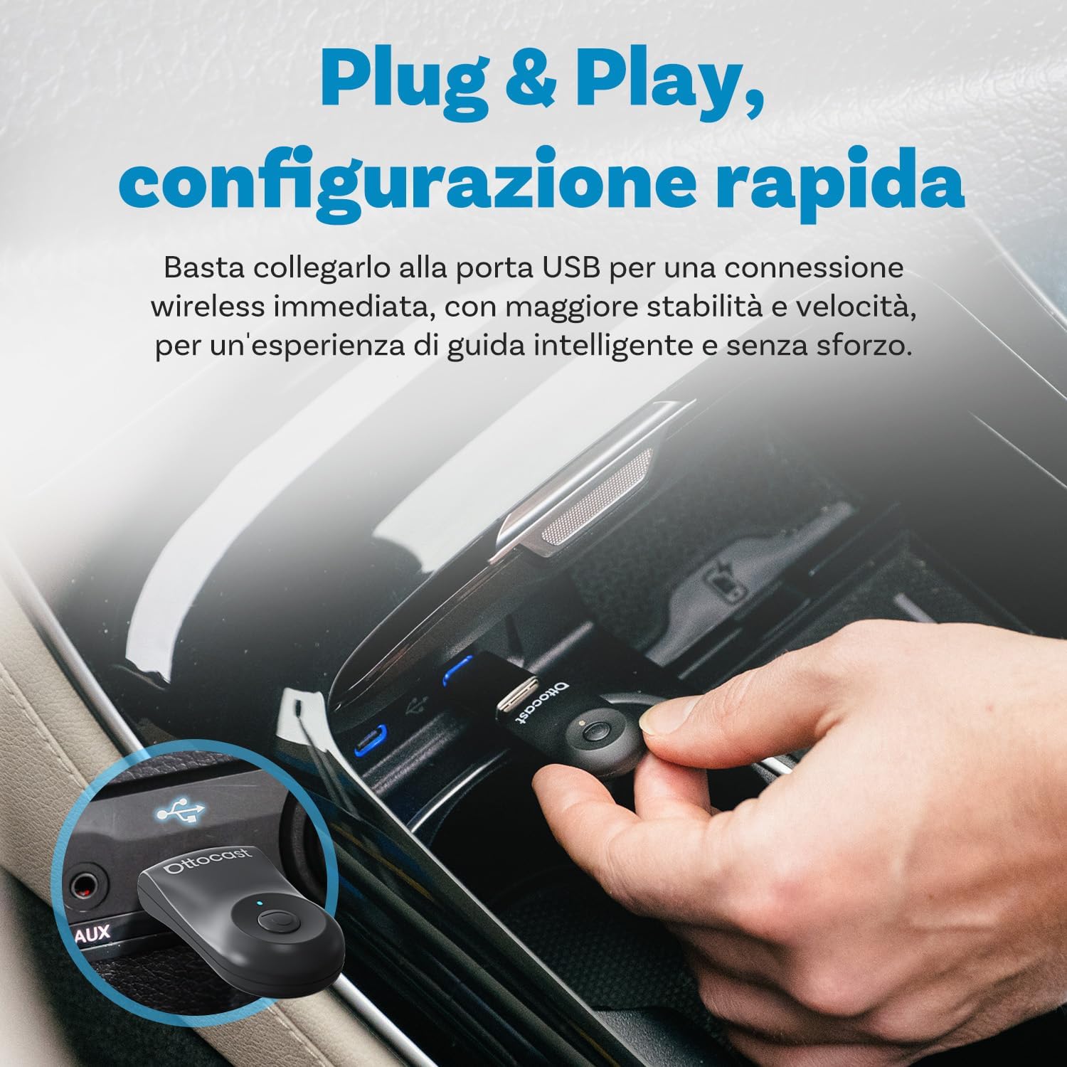 Thumbnail 2 de OTTOCAST Mini 2025 Adattatore CarPlay Wireless